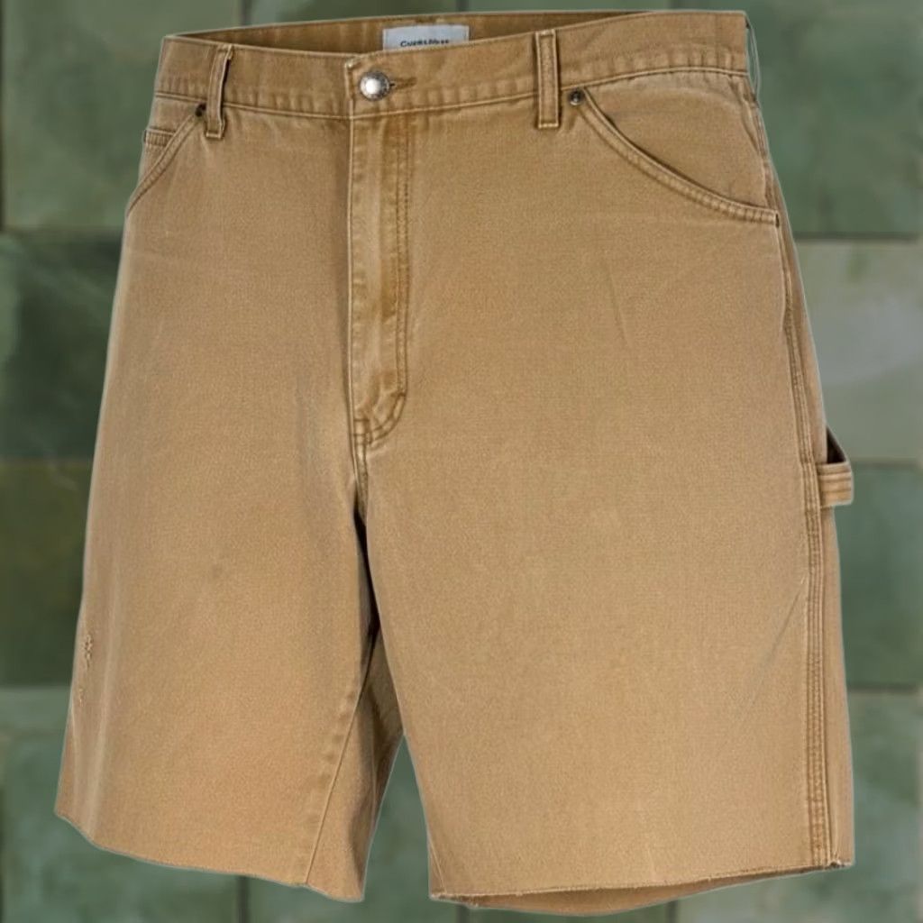 Dickies Dickies Cargo Shorts Mens 38 Brown Canvas Distressed Relaxed Fit Belted Pockets Cargo Pocket Raw Hem 9in Inseam Cotton Size US 38 / EU 54 - 1 Thumbnail