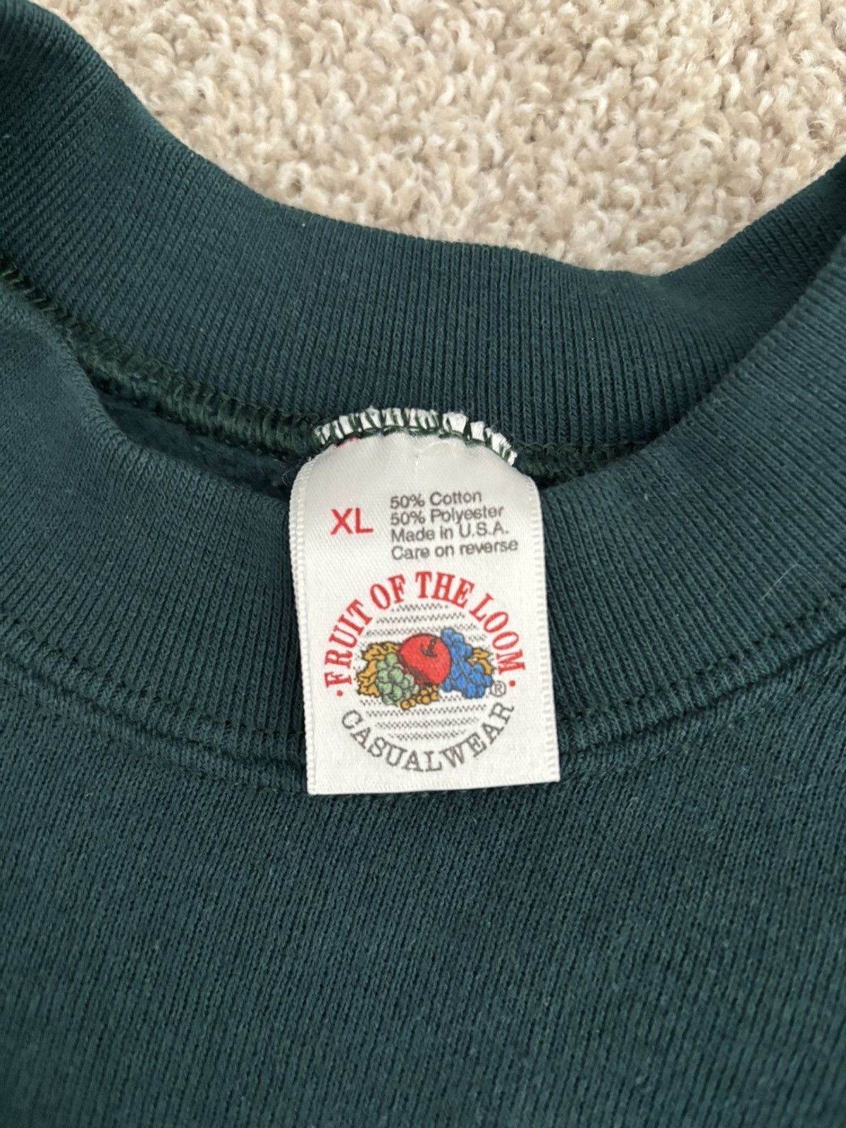 Fruit Of The Loom Vintage Green Blank Sweatshirt Size US XL / EU 56 / 4 - 2 Thumbnail