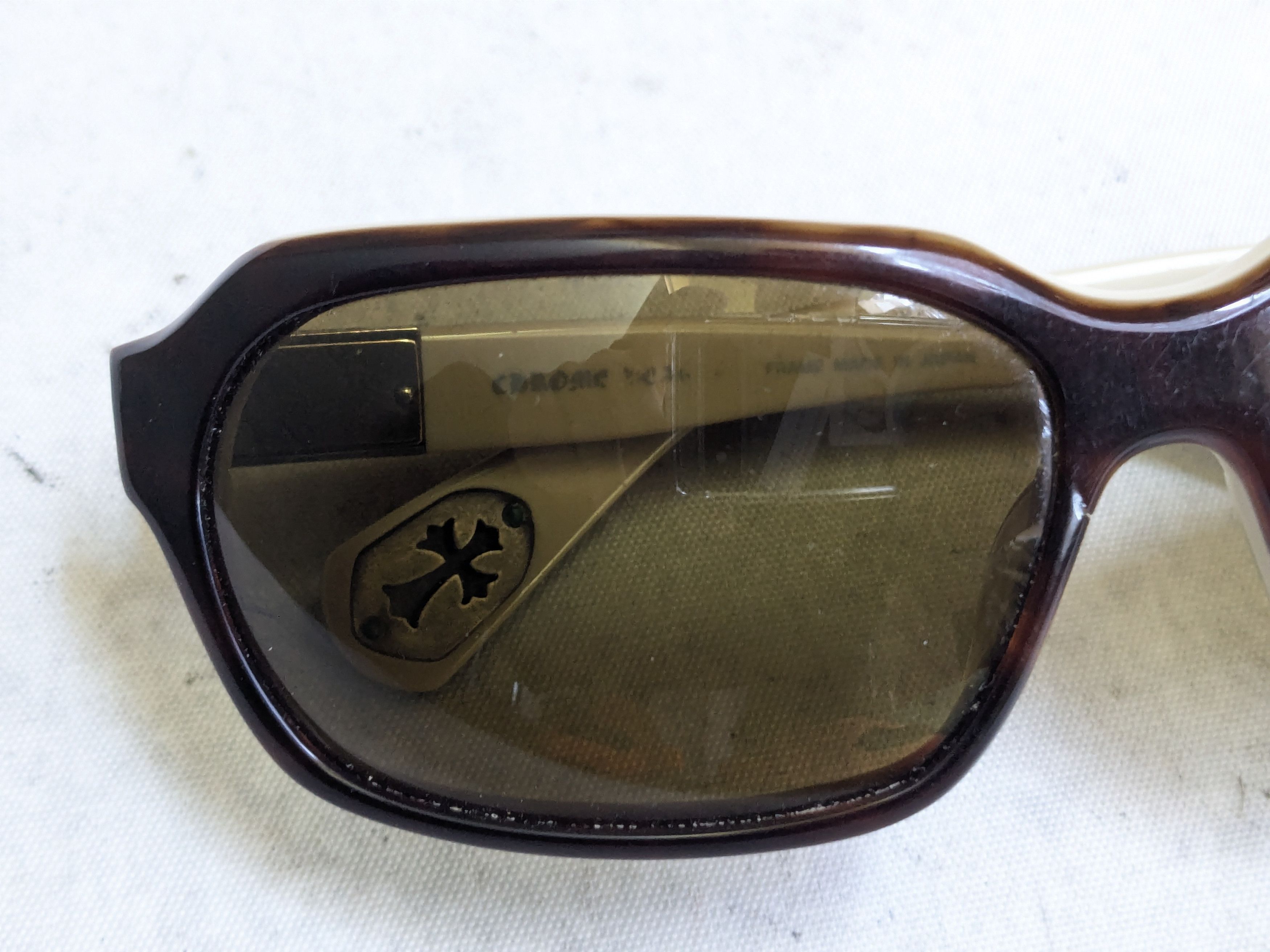 Chrome Hearts Chrome Hearts Sunglasses Injected Green Brown Cross Size ONE SIZE - 3 Thumbnail