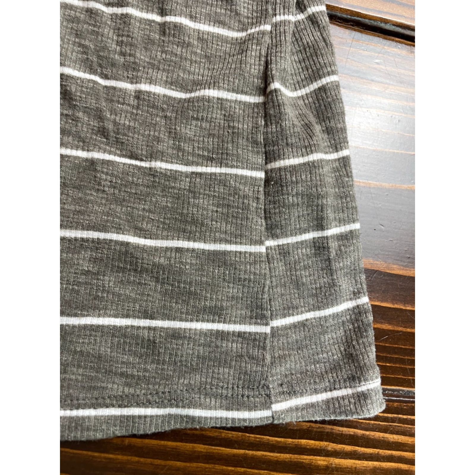 Vintage Maurices 24/7 T-Shirt Women's XXL Gray Heather White Stripes Ribbed Tee Shirt Size XXL / US 16-18 / IT 52-54 - 3 Thumbnail