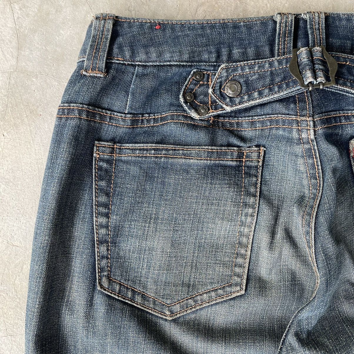 Southpole Y2K CRUX DENIM BAGGY BUCKLE DISTRESSED JEANS LONDON FLAG Size US 32 / EU 48 - 18 Thumbnail