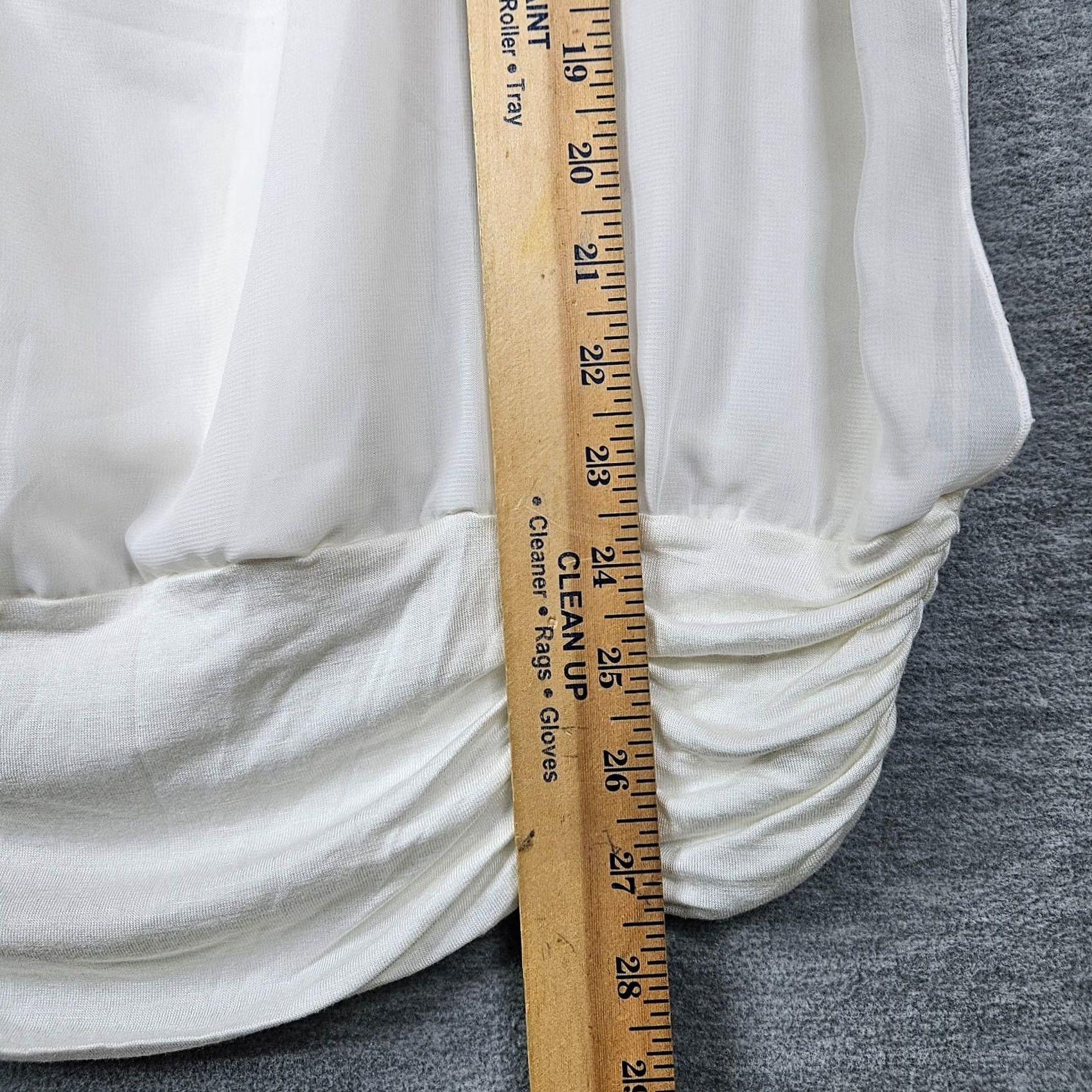 Vintage Carol Line Women's Sleeveless Round Neck Gather Waist Top 3X White New Size XXL / US 16-18 / IT 52-54 - 4 Thumbnail