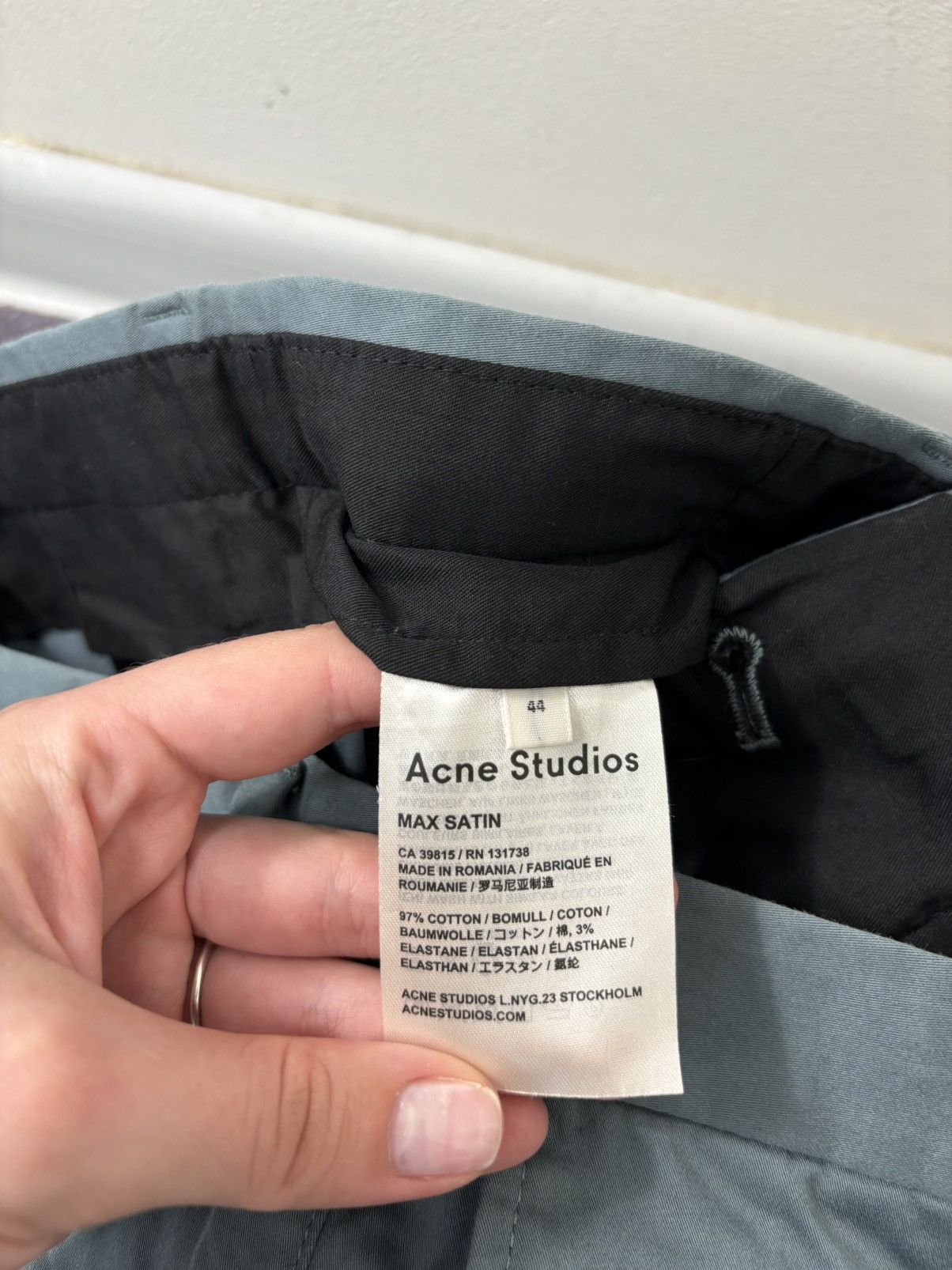 Acne Studios Acne Studios Max Satin Slim Fit Stretch Chino Pants Size US 28 / EU 44 - 9 Thumbnail