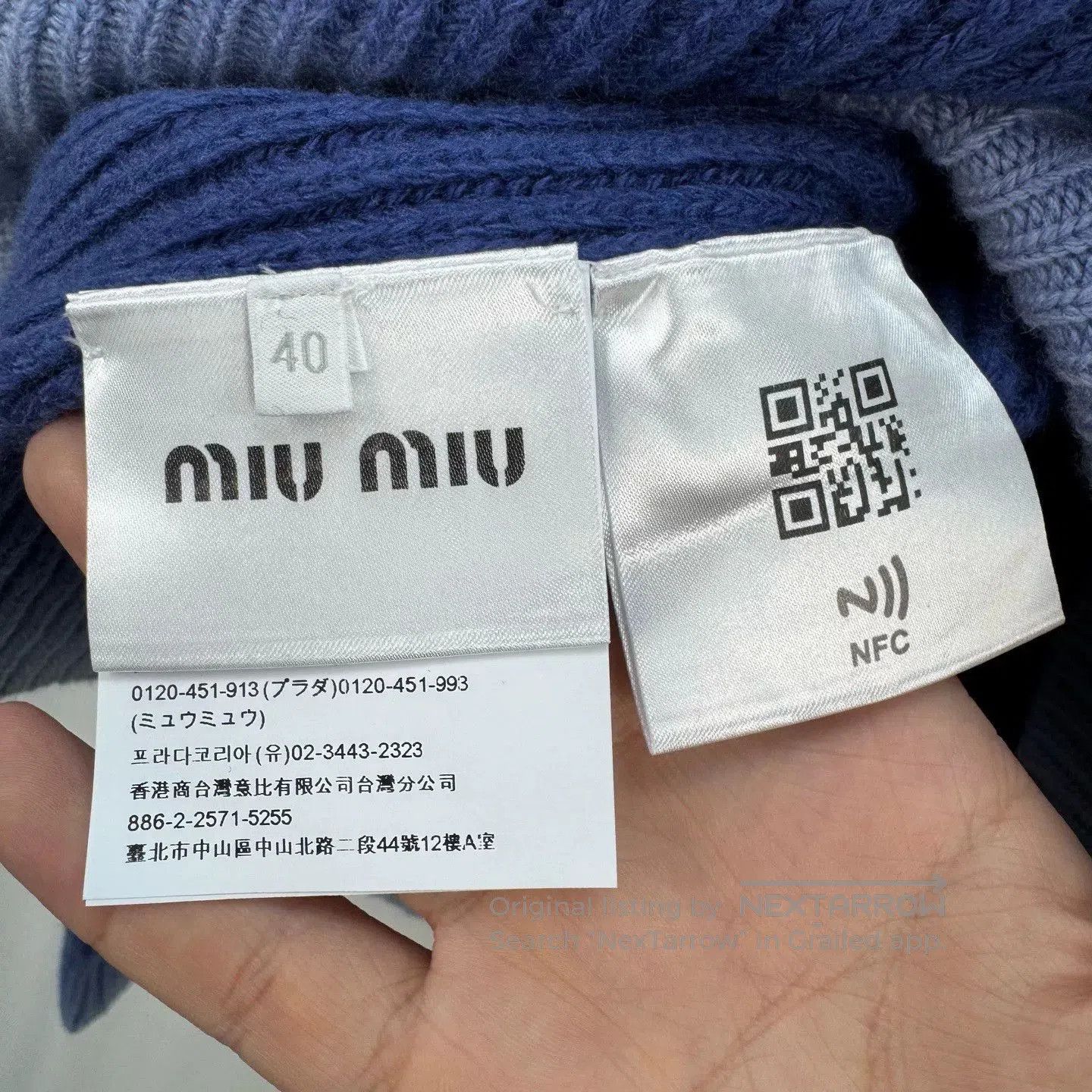 Miu Miu gradient blue wool knit sweater by Miu Miu. Size M / US 6-8 / IT 42-44 - 7 Thumbnail