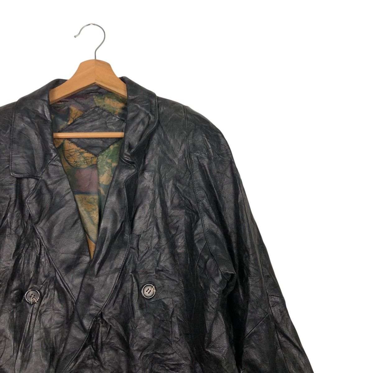 Japanese Brand Artisanal Crinkled Leather Trench Map Lining Issey Miyake Size US M / EU 48-50 / 2 - 7 Thumbnail
