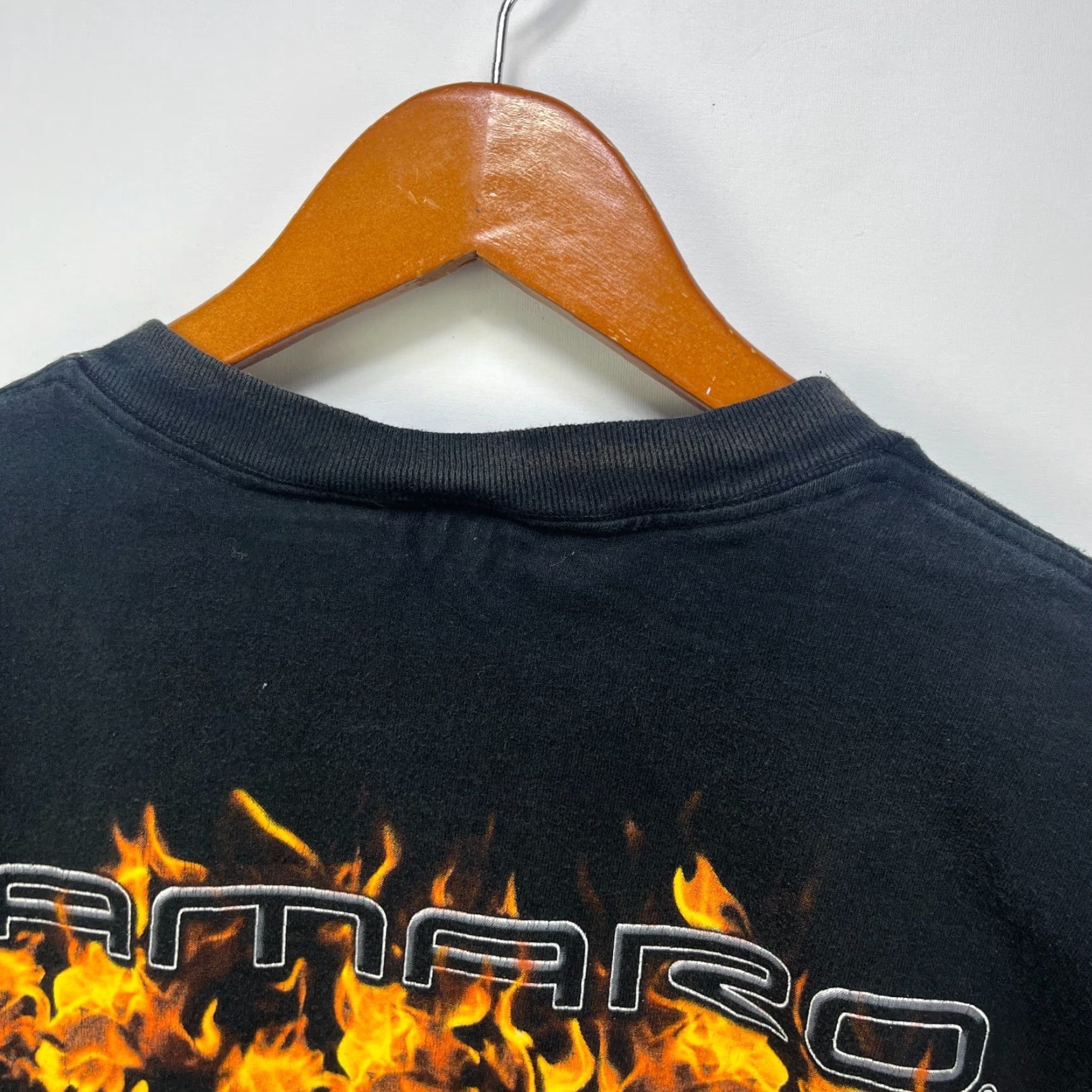 Vintage VINTAGE Chevrolet Camaro Flames T Shirt XL Black Cotton Mens Short Sleeve Crew Neck Logo All Seasons 90s Size US XL / EU 56 / 4 - 4 Thumbnail