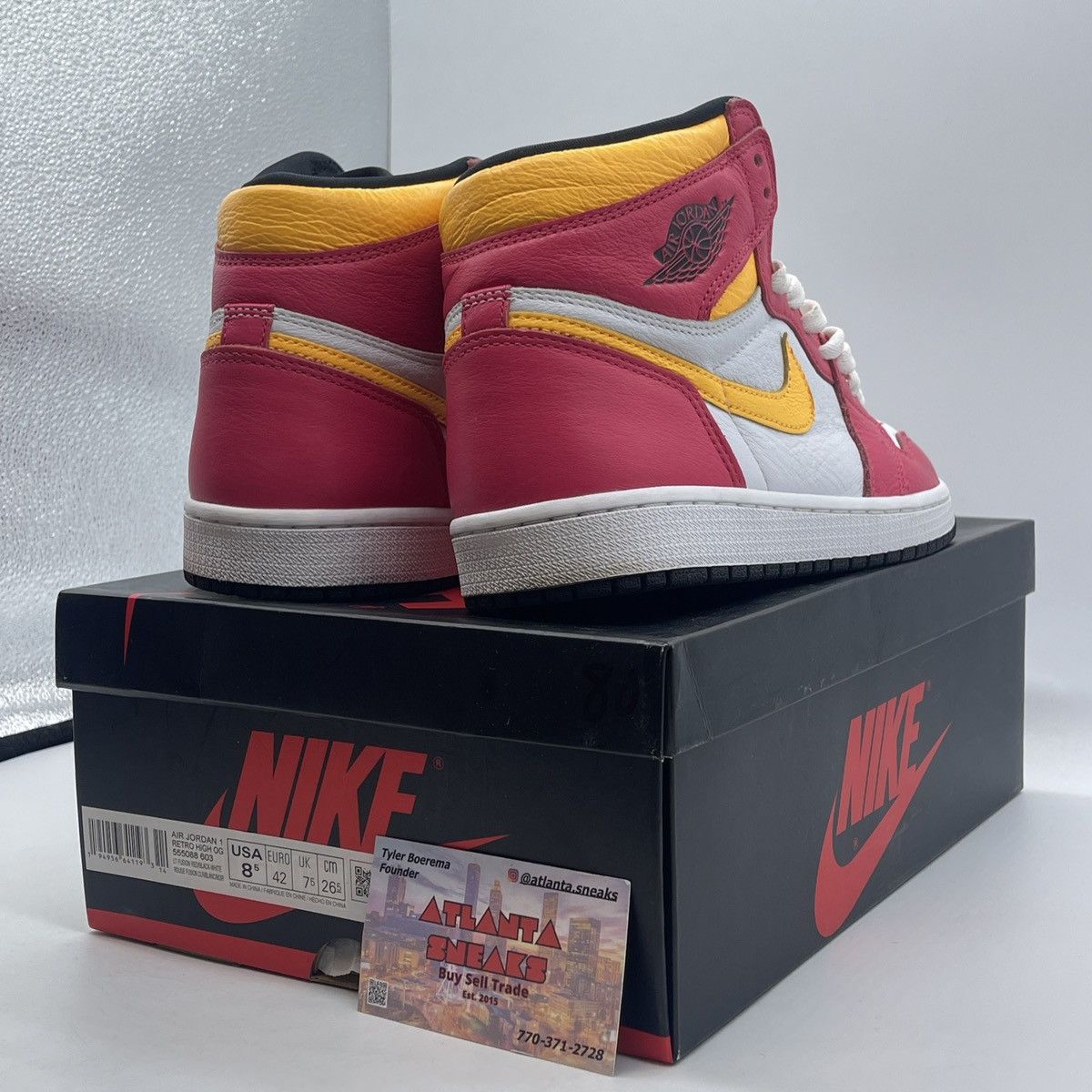 Jordan Brand Air Jordan 1 high light fusion red Size US 8.5 / EU 41-42 - 5 Thumbnail
