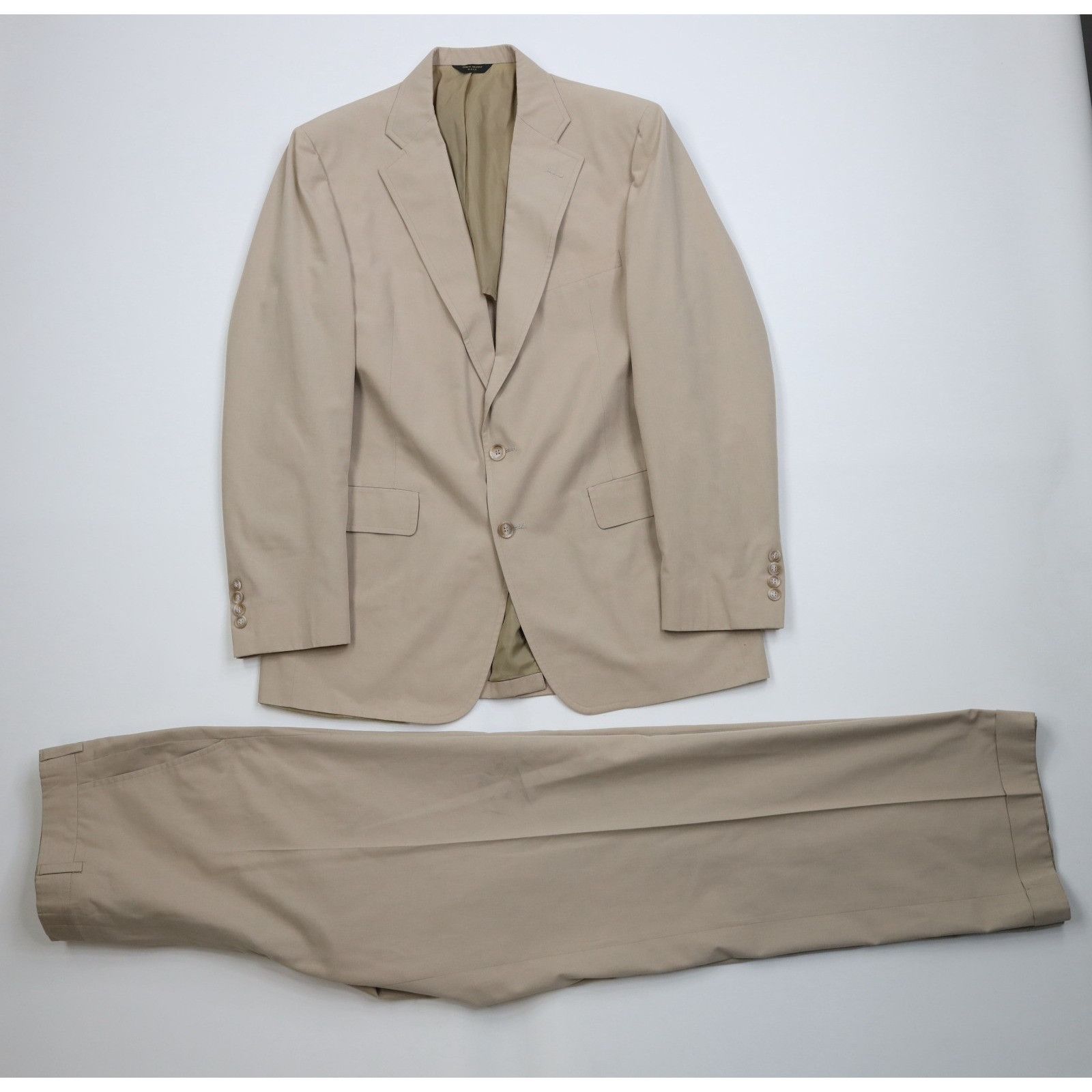 Saks Fifth Avenue Vintage 70s Saks Fifth Avenue 2 Piece Rayon Gabardine Suit Size 42R - 1 Thumbnail