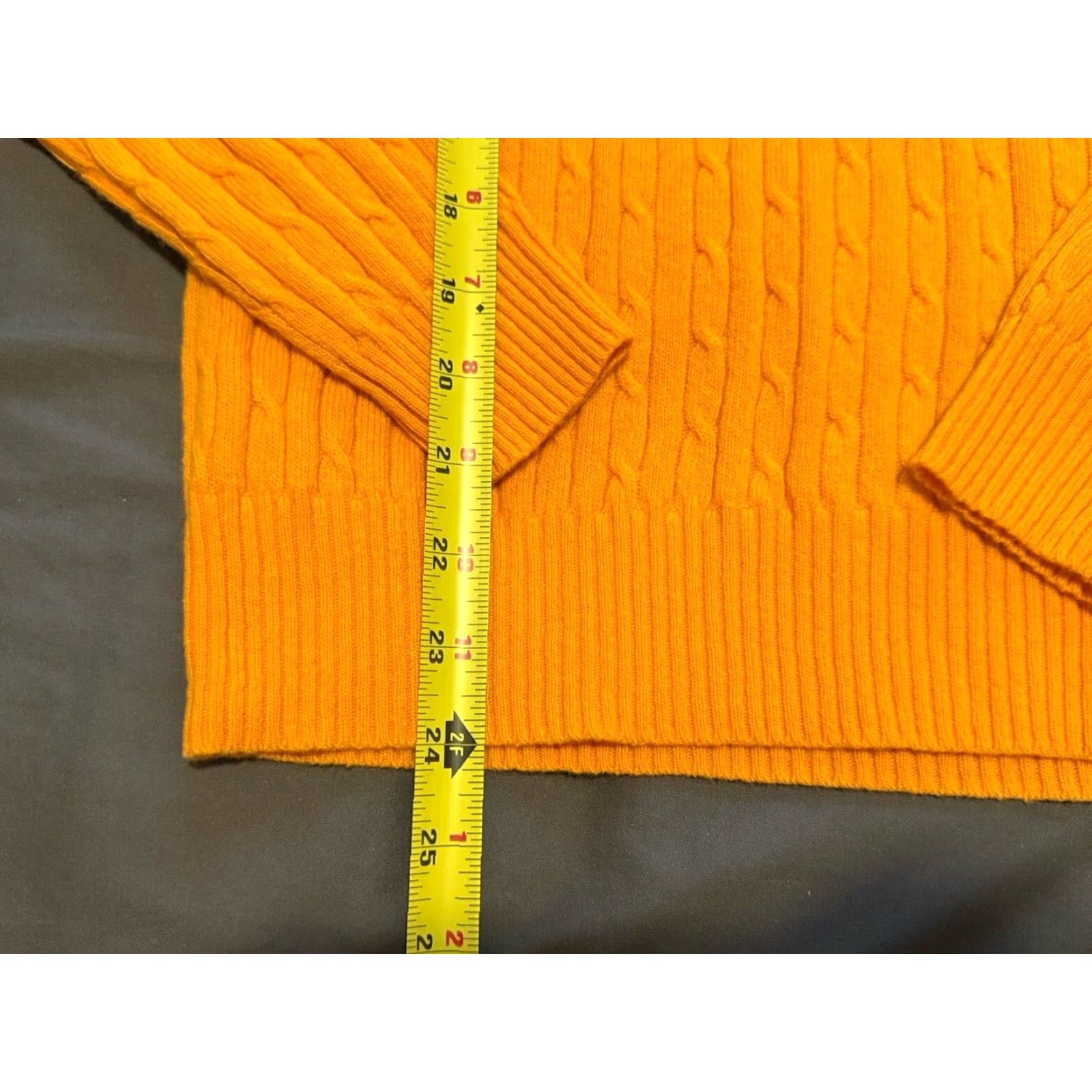 J.Crew VINTAGE J.CREW Women's Sweater Turtleneck Cable-Knit Wool Cashmere Size XS Orange Ribbed Fall Winter Size XS / US 0-2 / IT 36-38 - 2 Thumbnail