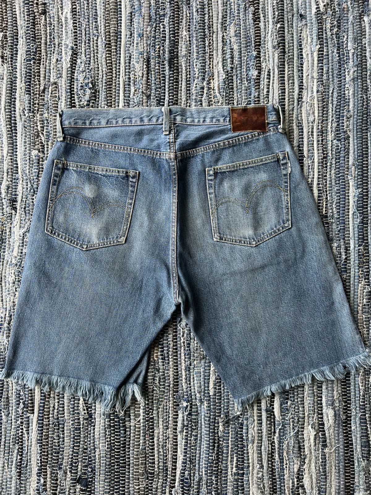 Levi's Vintage Clothing Studio D'Artisan Raw Hem Beauty Faded Selvaged Jorts Denim Size US 34 / EU 50 - 1 Thumbnail