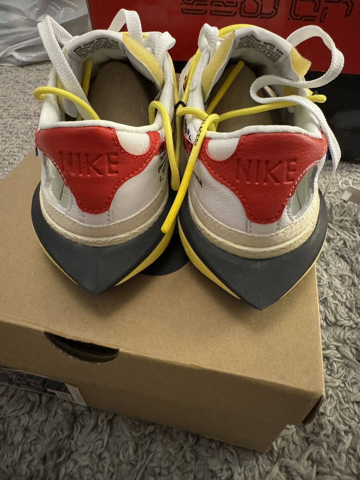 Nike × Off-White NIKE BLAZER LOW “OFF WHITE UNIVERSITY RED” Size US 9.5 / EU 42-43 - 4 Thumbnail