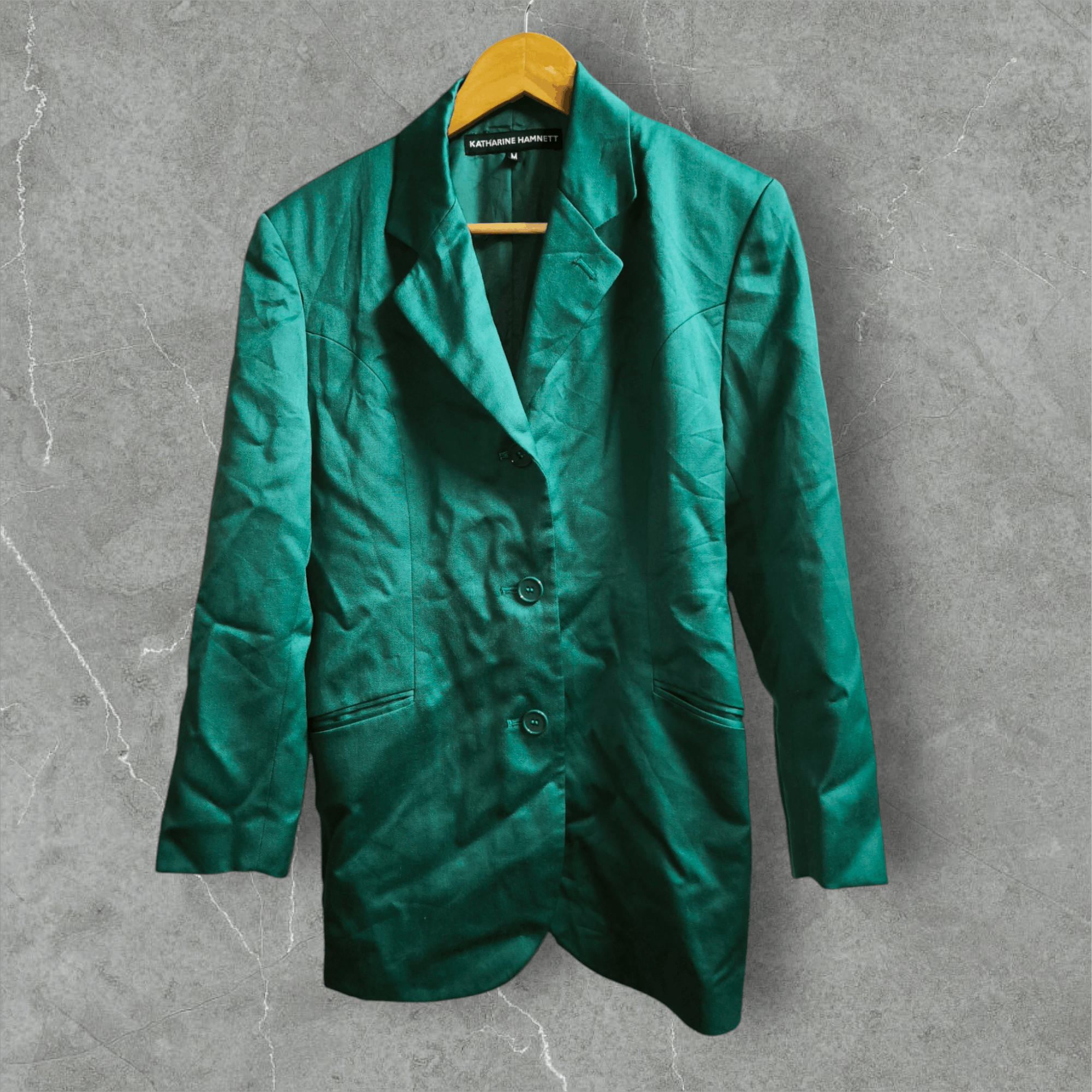 Designer × Katharine Hamnett London × Vintage Wool Curpa Green Size M / US 6-8 / IT 42-44 - 3 Thumbnail
