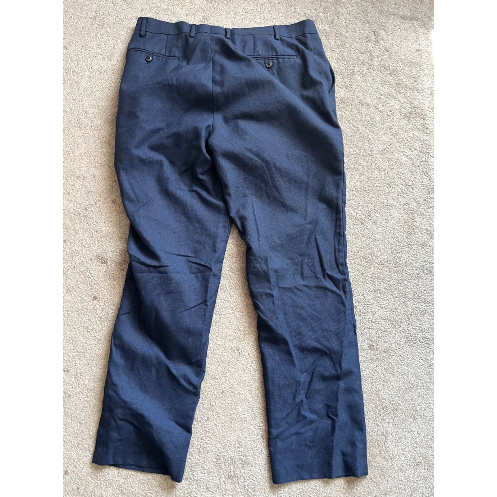 Van Heusen Van Heusen Classic Fit Pants Dress Pants Blue 34x32 34 Mens Regular Inseam 32 Navy? Size US 34 / EU 50 - 3 Thumbnail
