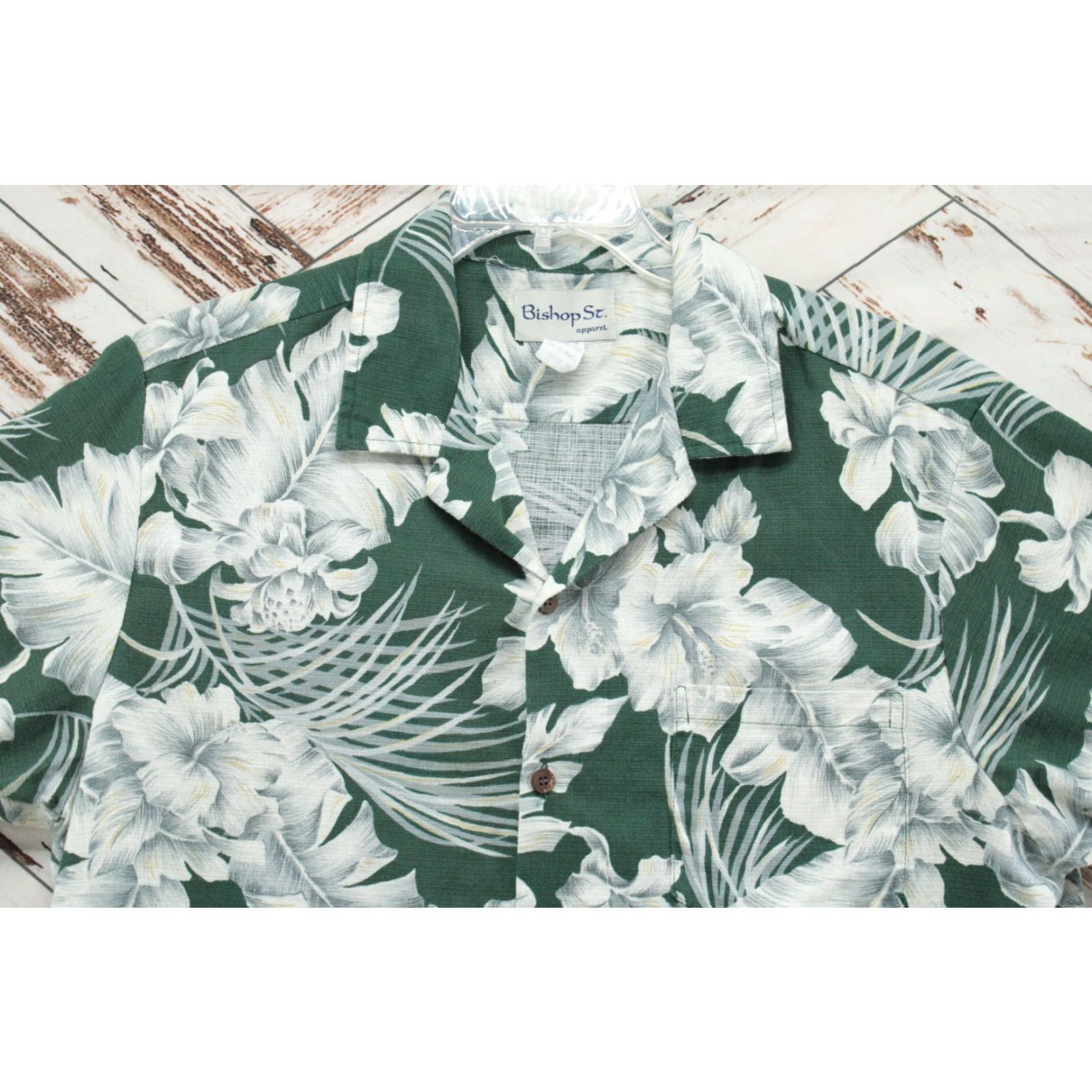 Vintage VINTAGE Bishop St. Hawaiian Shirt XL Green Floral Camp Collar Luau Vacation Mens Size US XL / EU 56 / 4 - 3 Thumbnail