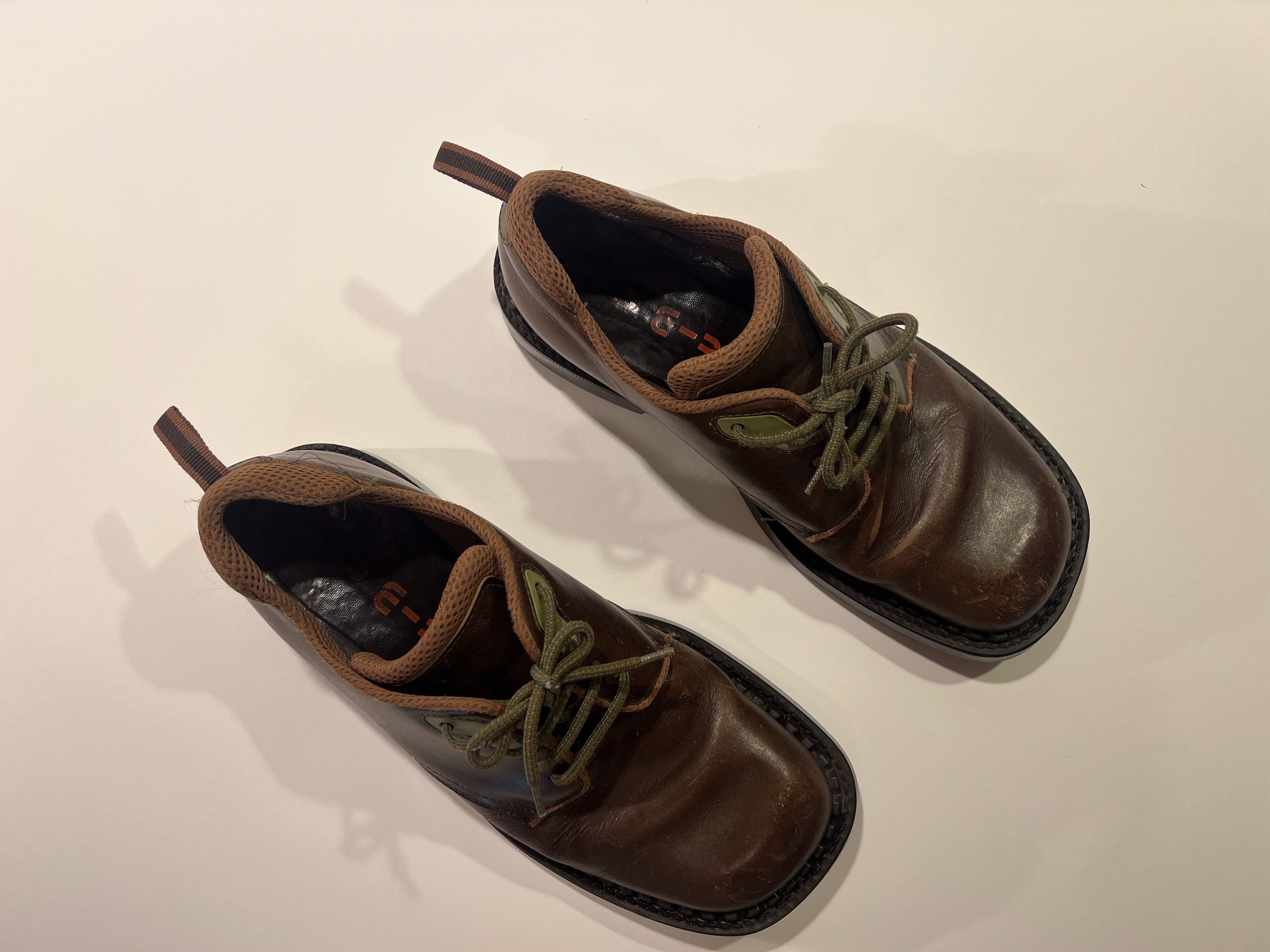Miu Miu Miu Miu Archival / 1999 Men's Square Toe Laced Derby Shoes Size US 11 / EU 44 - 2 Thumbnail