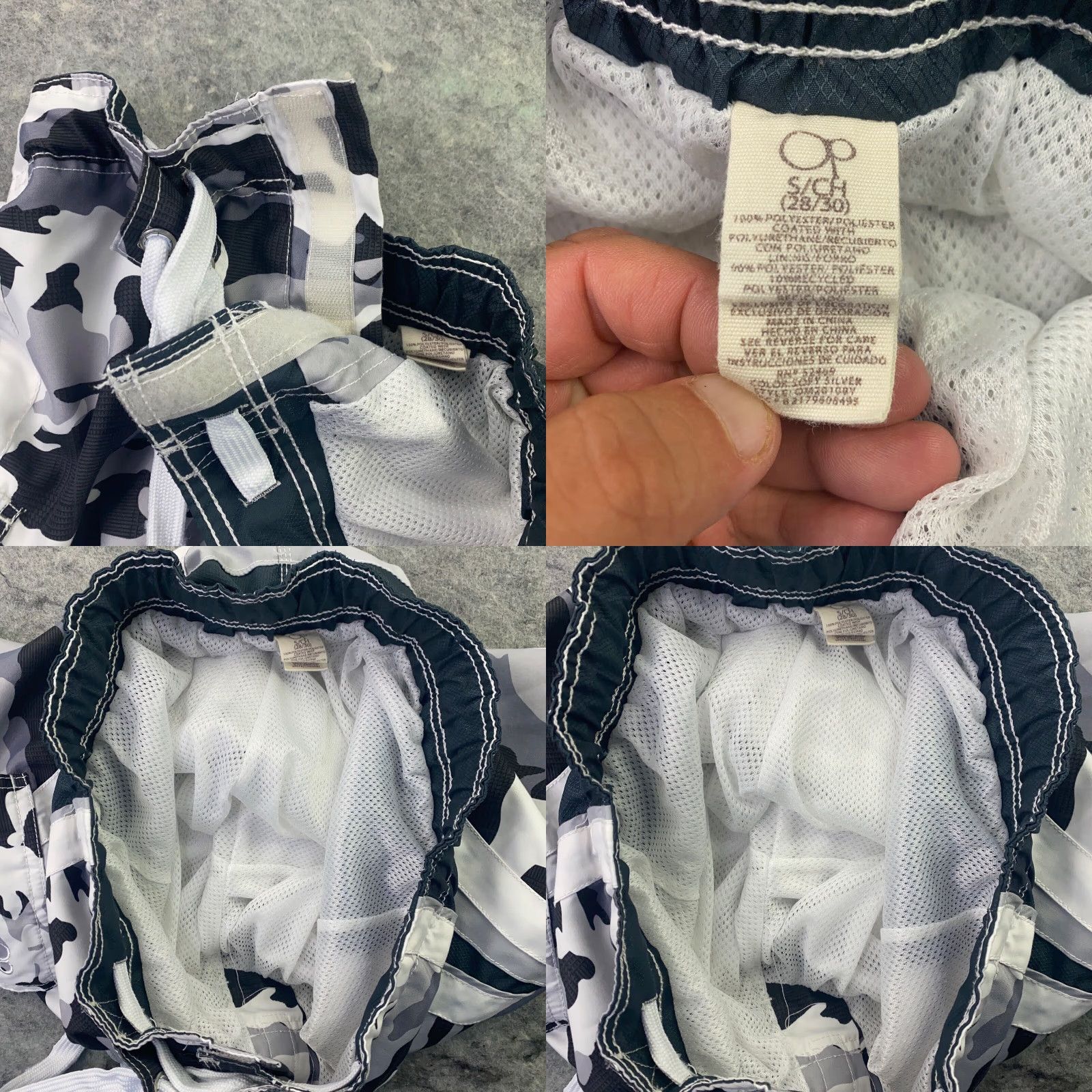 Ocean Pacific Ocean Pacific Mens Swim Trunks Small 28/30 Gray Camouflage Drawstring Lined Size ONE SIZE - 8 Thumbnail