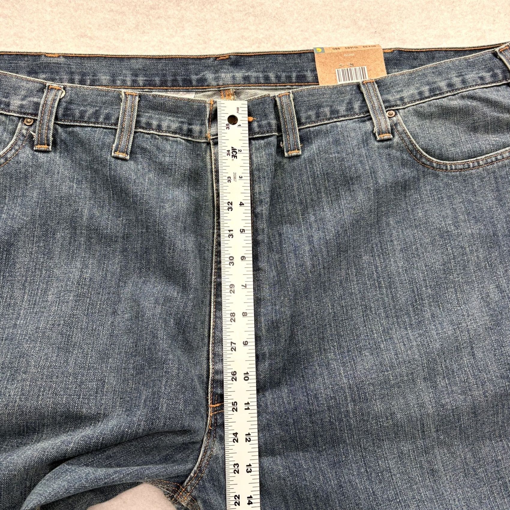 Carhartt VINTAGE Carhartt Holter Jeans Mens 50x32 Blue Medium Wash Relaxed Straight Denim NWT Size US 34 / EU 50 - 6 Thumbnail