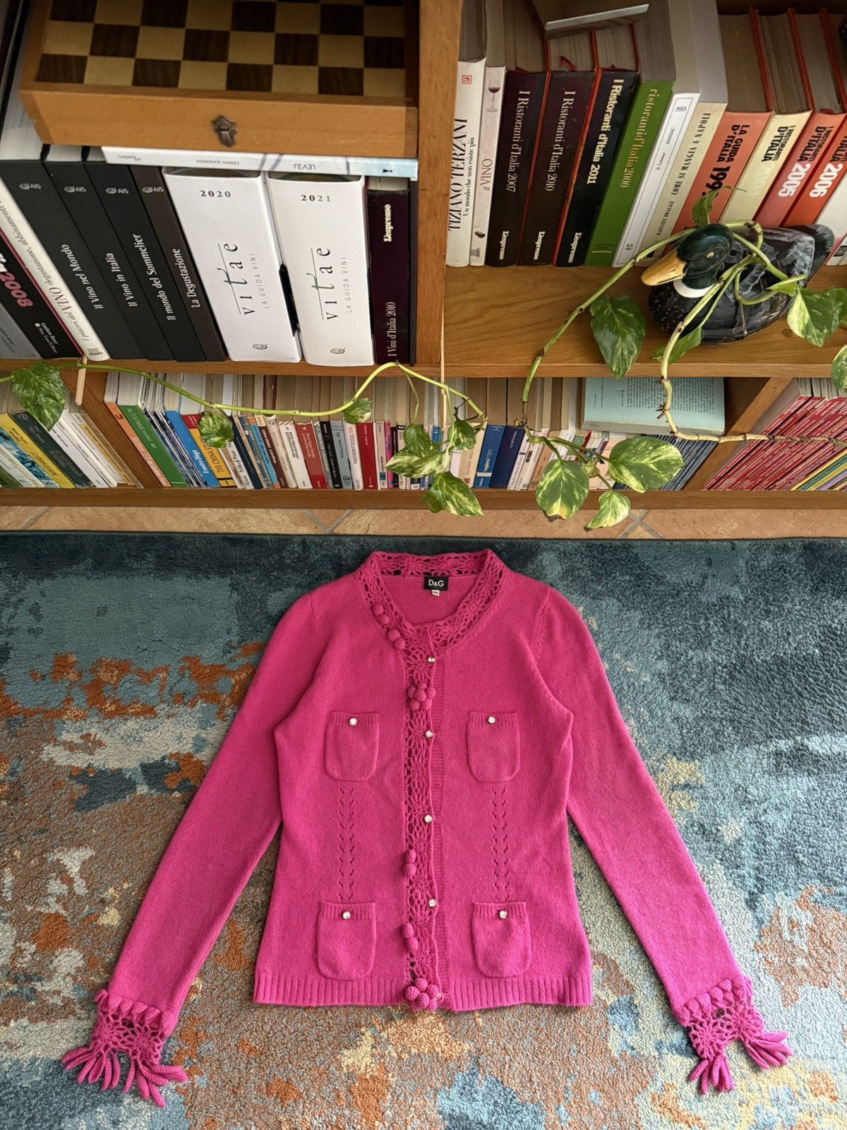 Dolce & Gabbana Dolce Gabbana Vintage Rose Barbie Lana wool Cardigan Size M / US 6-8 / IT 42-44 - 1 Thumbnail