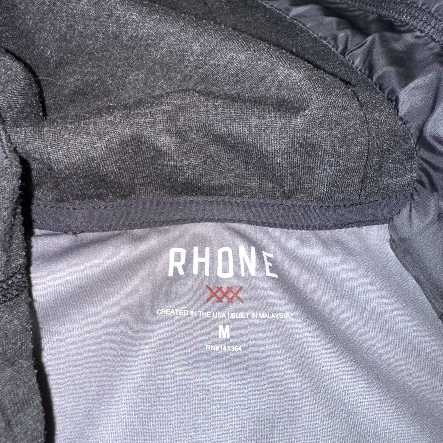 Rhone Rhone Jacket Mens Medium Charcoal Black Hooded Wind Rain Hybrid Tech Full Zip Size US M / EU 48-50 / 2 - 3 Thumbnail