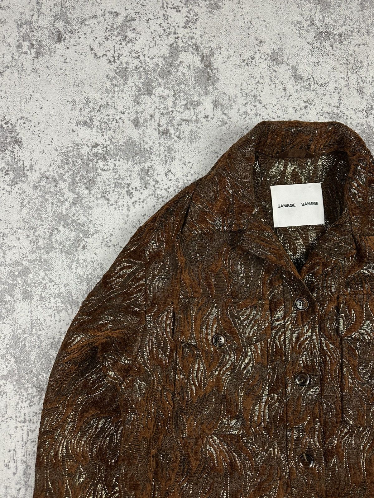 Samsoe Samsoe Samsoe Samsoe Cinnamon Waves Metallic Overshirt Jacket Size US S / EU 44-46 / 1 - 6 Thumbnail