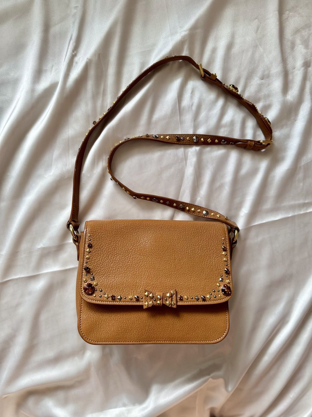 Miu Miu Authentic MIU MIU Madras Brown Crystals Crossbody Sling Bag Size ONE SIZE - 5 Thumbnail