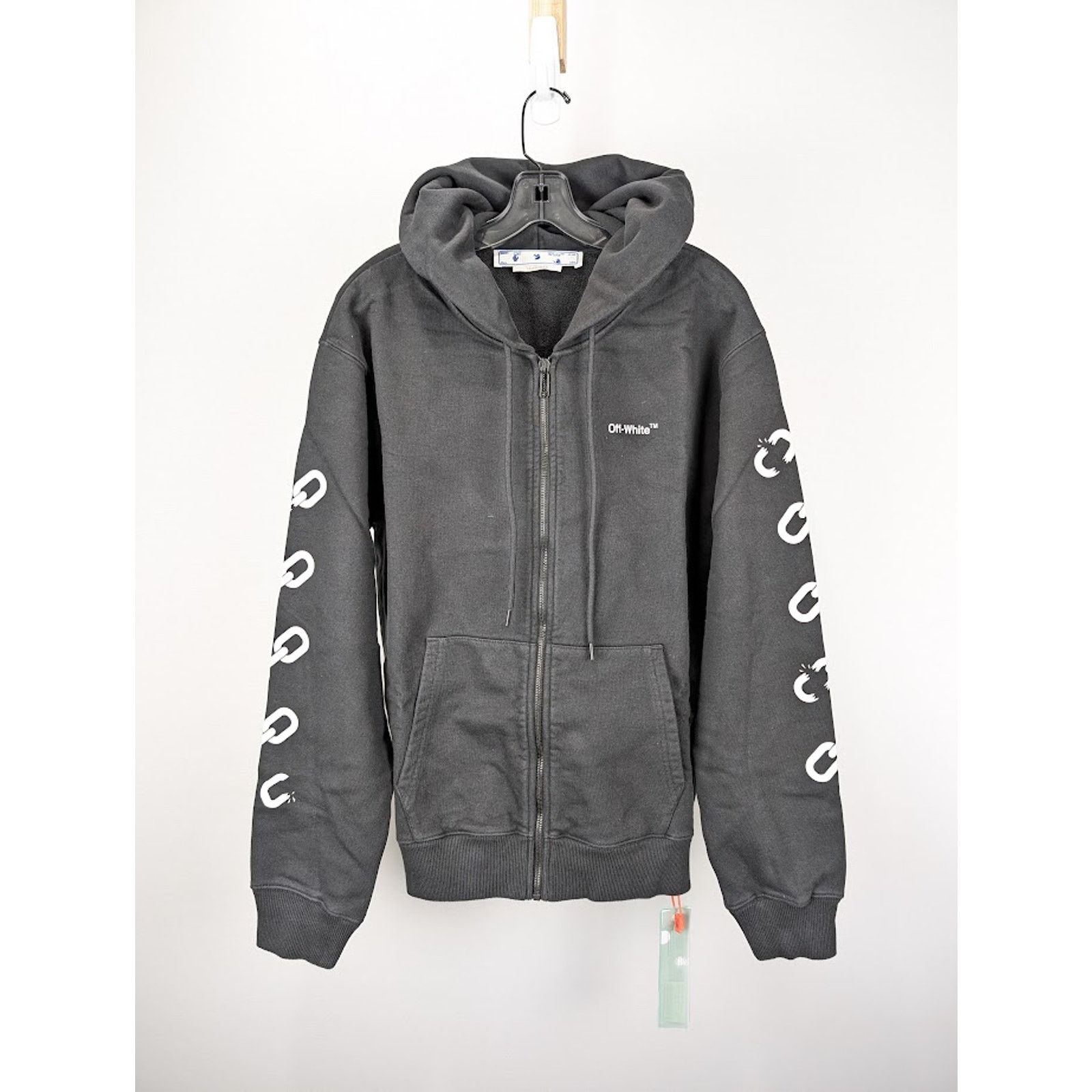 Off-White o1rshd1 Chain Arr Slim Zip Hoodie in Black/White Size US XXL / EU 58 / 5 - 2 Thumbnail