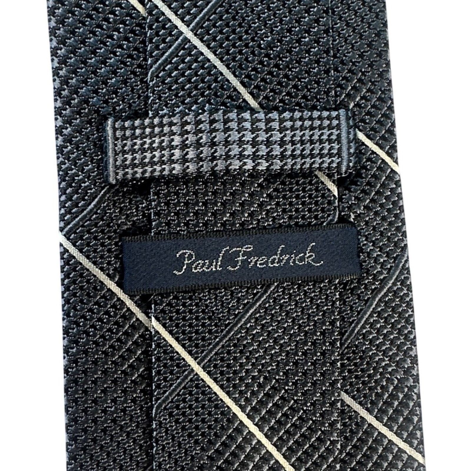 Paul Fredrick Paul Fredrick Silk Tie Charcoal Gray Woven Pattern Formal Size ONE SIZE - 4 Thumbnail