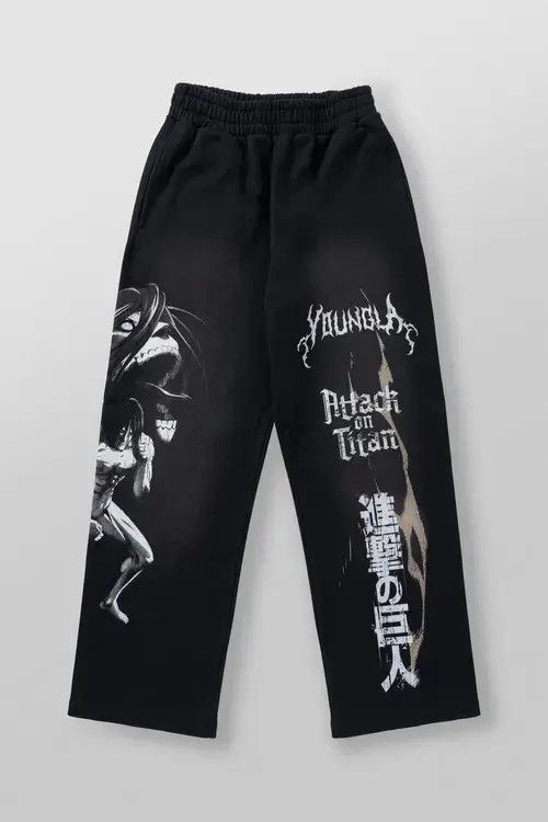 Jean Anime Jogger Cotton Printed Pants Size US 31 - 6 Thumbnail