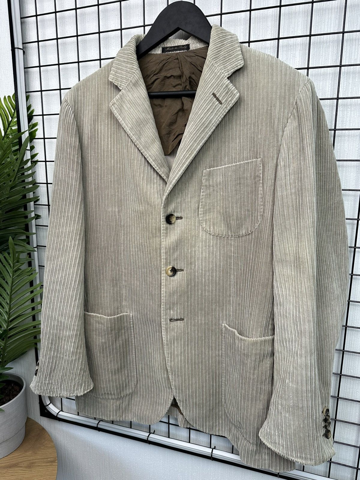 Pal Zileri Pal Zileri Men 50 Blazer Beige 100% Cotton vintage Size 50R - 3 Thumbnail