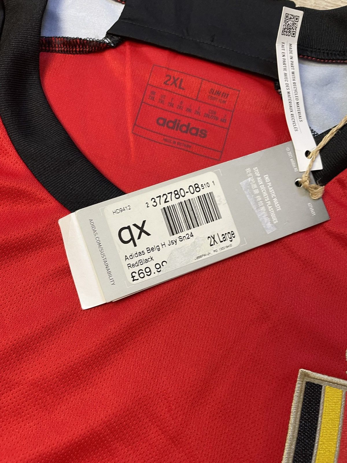 Adidas NEW Belgium 2022-23 Adidas home football jersey shirt XXL Size US XXL / EU 58 / 5 - 6 Thumbnail
