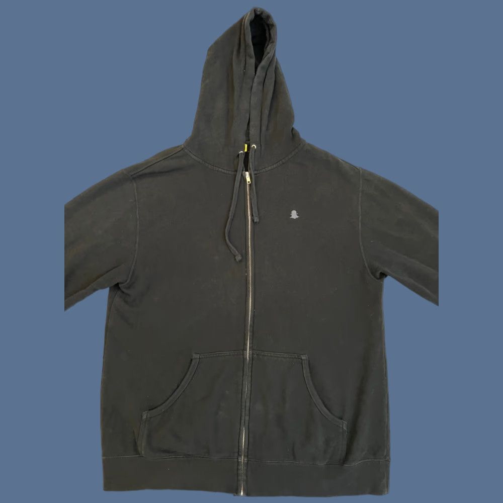 Vintage Snapchat Ghost Logo Hoodie Men’s Large Black Zip Full Zip Fleece Kangaroo Pockets Independent Trading Company Shirt? Size US L / EU 52-54 / 3 - 1 Thumbnail