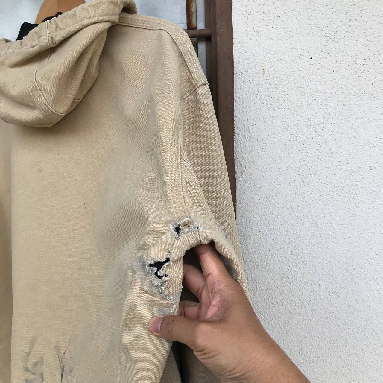 Carhartt × Vintage VINTAGE CARHARTT CANVAS JUMPER TRASHED DISTRESSED HOODIE Size US L / EU 52-54 / 3 - 2 Thumbnail