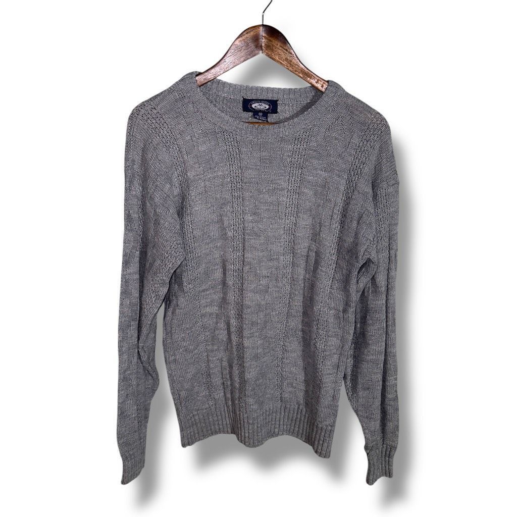 Knightsbridge Gray Knights Bridge Chunky Knit Crewneck Sweater Size M Size US M / EU 48-50 / 2 - 1 Thumbnail