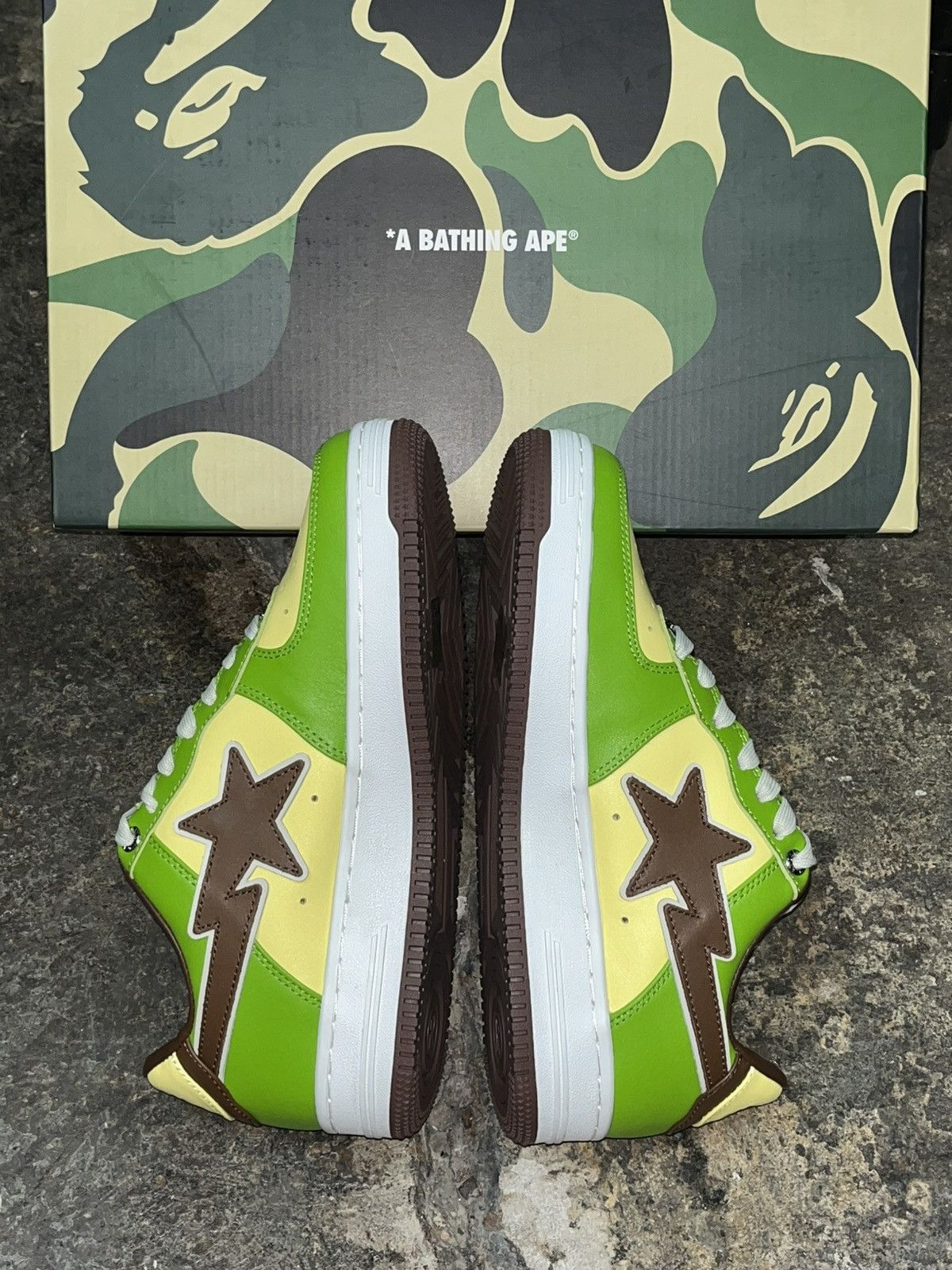 Bape Bape x SSense Bape Sta Green Yellow Sz. 7 Bapesta Size US 7 / EU 40 - 3 Thumbnail