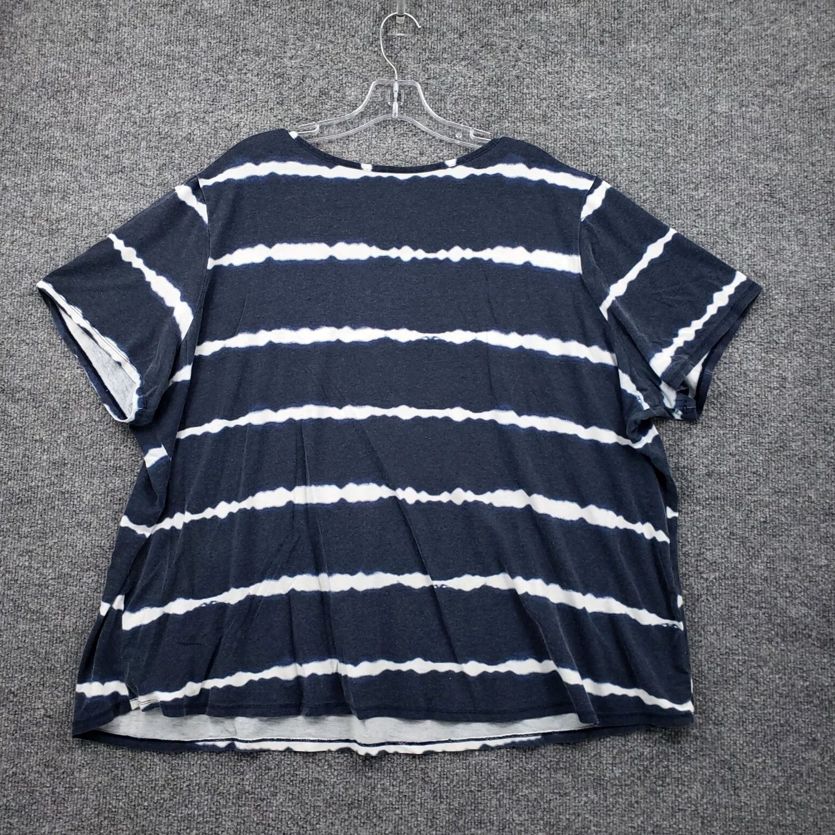 Avenue Avenue T-Shirt Womens 26W Plus Blue Life Is Better With Flip Flops Striped Tee Size 4XL / US 24-26 - 2 Thumbnail