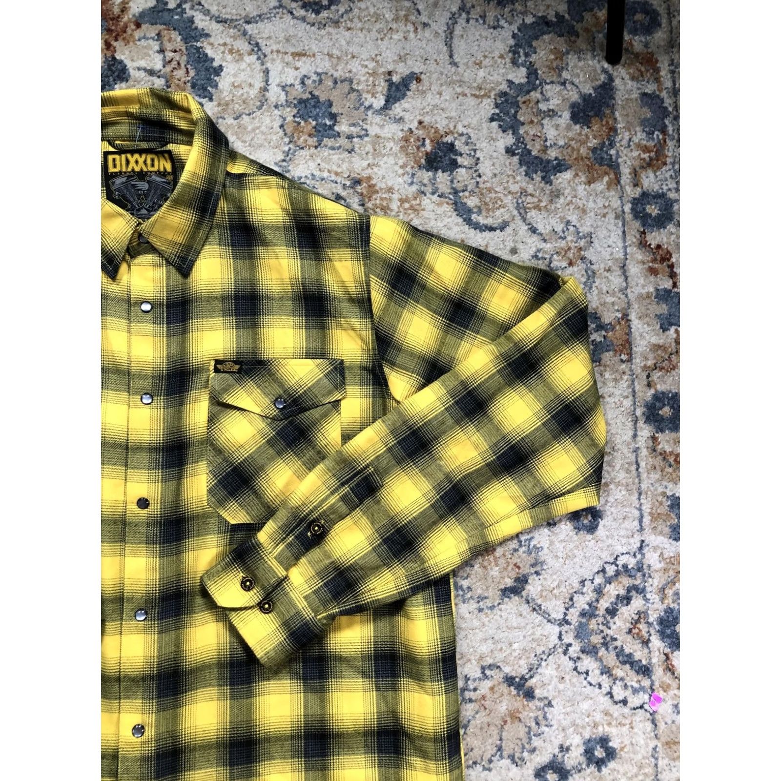 Vintage Dixxon Parham Panhead Shirt Mens XL Yellow Plaid Flannel Snap Front Motorcycle Size US L / EU 52-54 / 3 - 4 Thumbnail