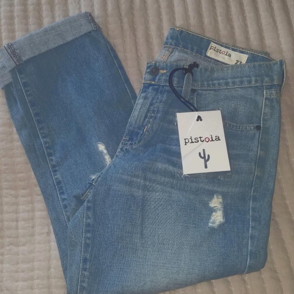 Designer NWT Pistola Distressed Jean's Size 27 Size 27" / US 4 / IT 40 - 1 Thumbnail