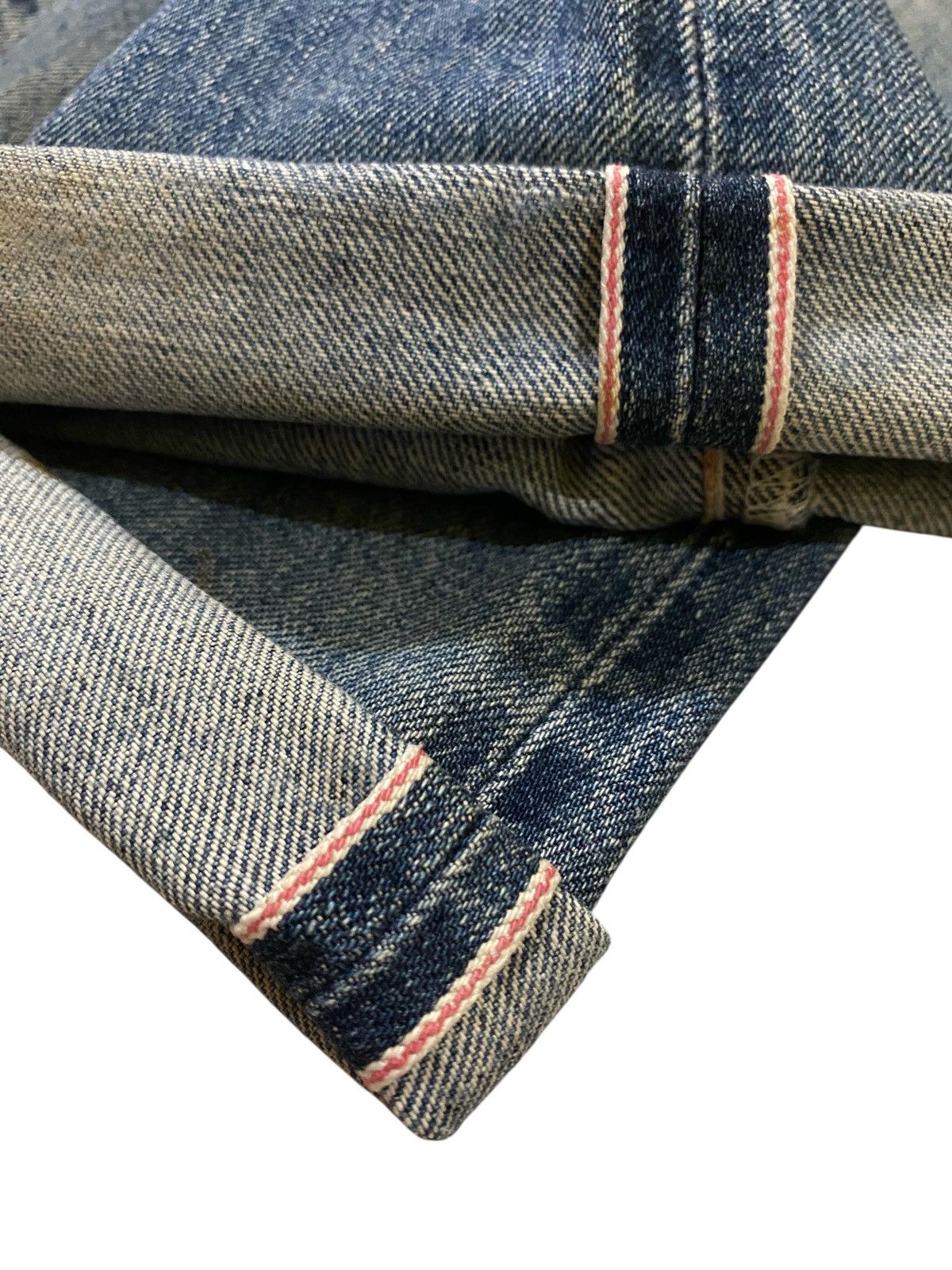 Edwin 00s EDWIN SELVEDGE Miss 505 Blue Rust Distressed Denim Jeans Size US 32 / EU 48 - 18 Thumbnail