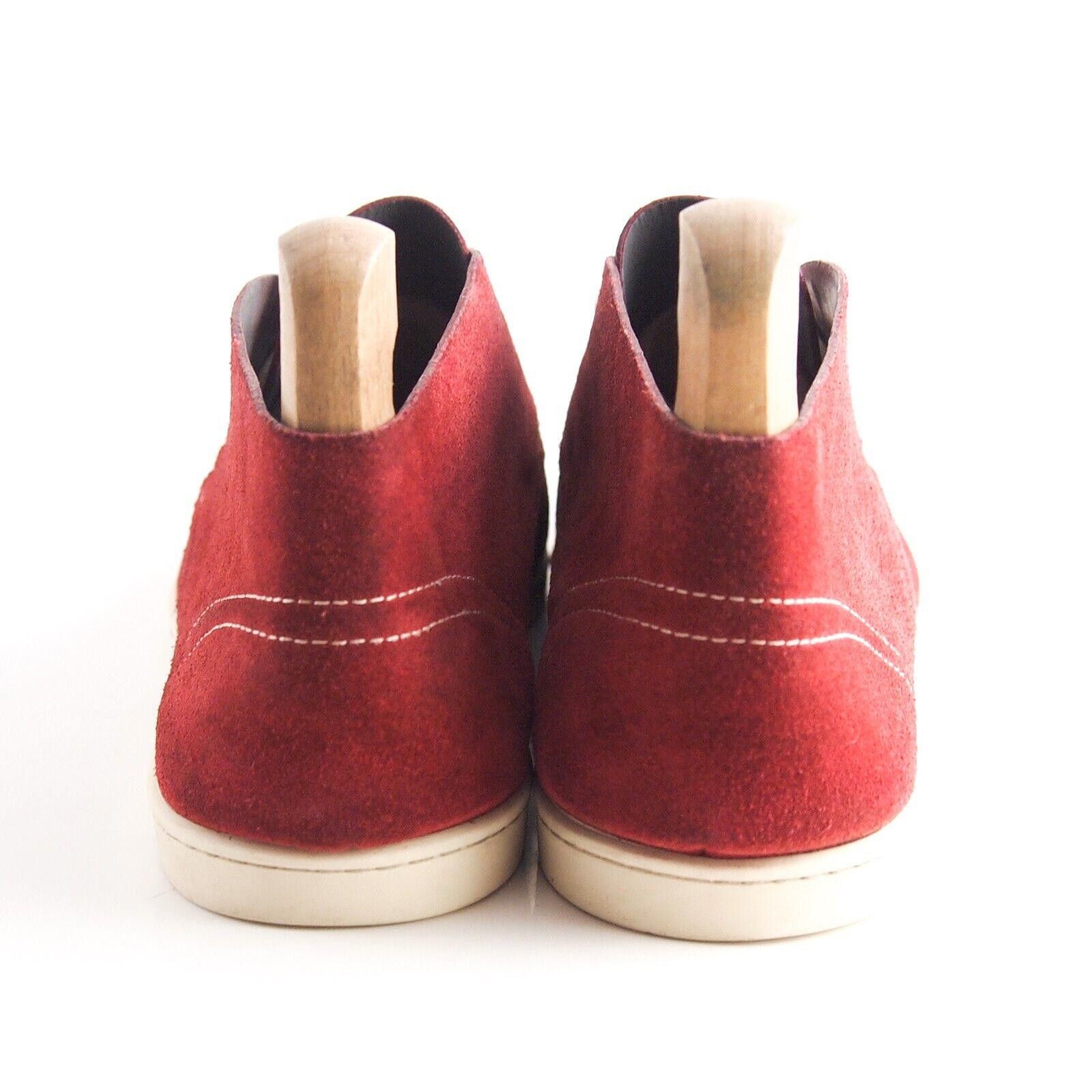 Salvatore Ferragamo Feragamo Chukka Boots Red Suede Mens US 10.5 EU 43.5 EEE Size US 10.5 / EU 43-44 - 6 Thumbnail