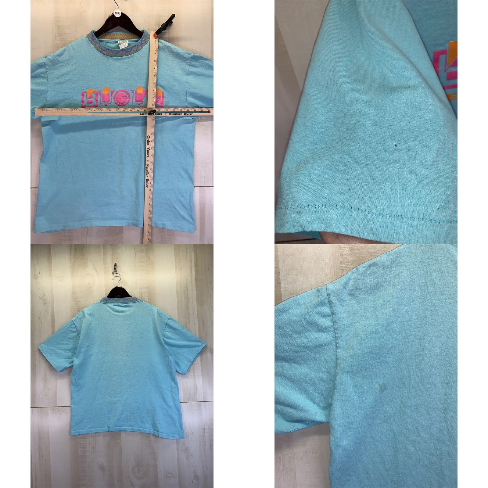 Bugle Boy VINTAGE Bugle Boy Shirt Mens L Blue Knit Collar 90s Graphic Tee Short Sleeve Cotton Large-8692 Size US L / EU 52-54 / 3 - 8 Thumbnail
