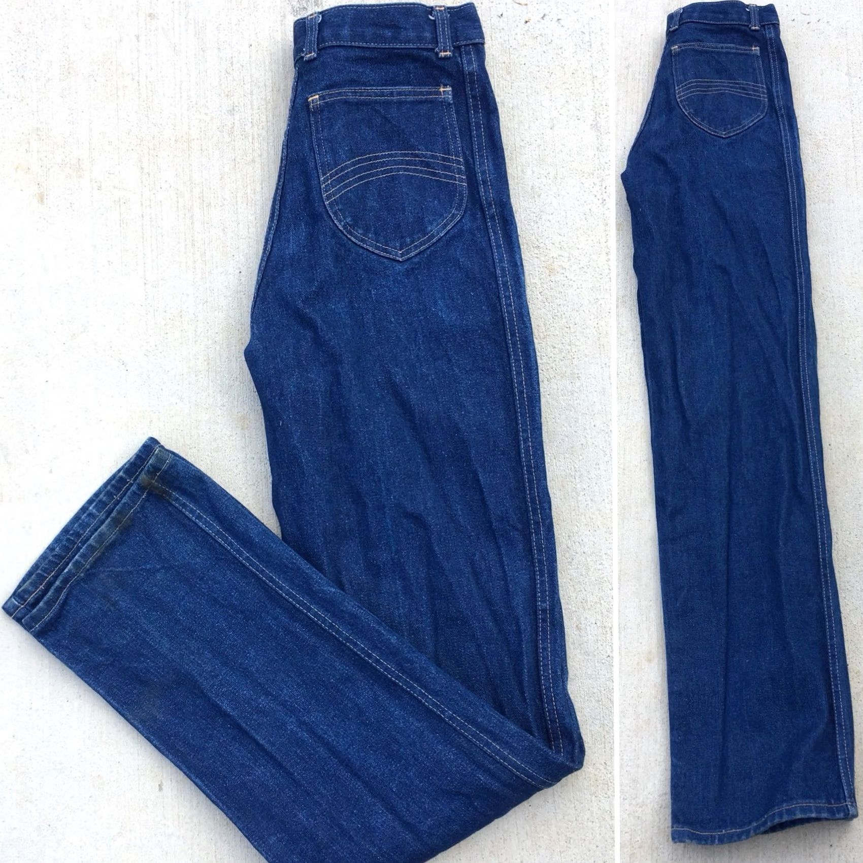 Vintage VINTAGE Scharfex Jeans High Waist 70s 1980s 29 in Waist Denim Blue 1970s 1980s Hippy Mens Womens Boys Girls Jeans Sharfex Size 29" - 3 Thumbnail