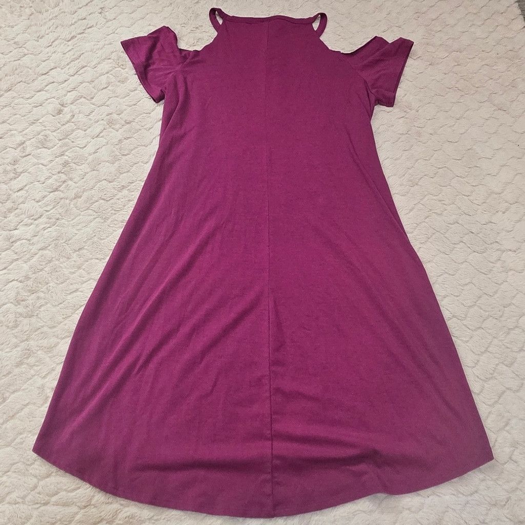 Torrid Torrid Magenta Cold Shoulder Swing Dress, Size 0 - US Large Size L / US 10 / IT 46 - 5 Thumbnail