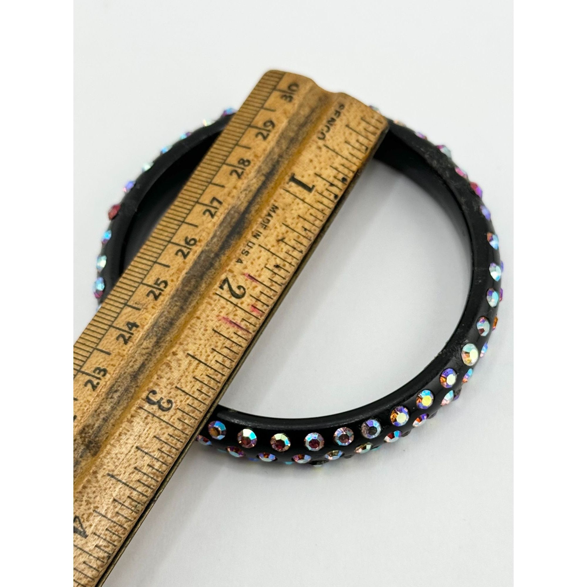 Vintage Vintage black rhinestone bangle bracelet Size ONE SIZE - 4 Thumbnail