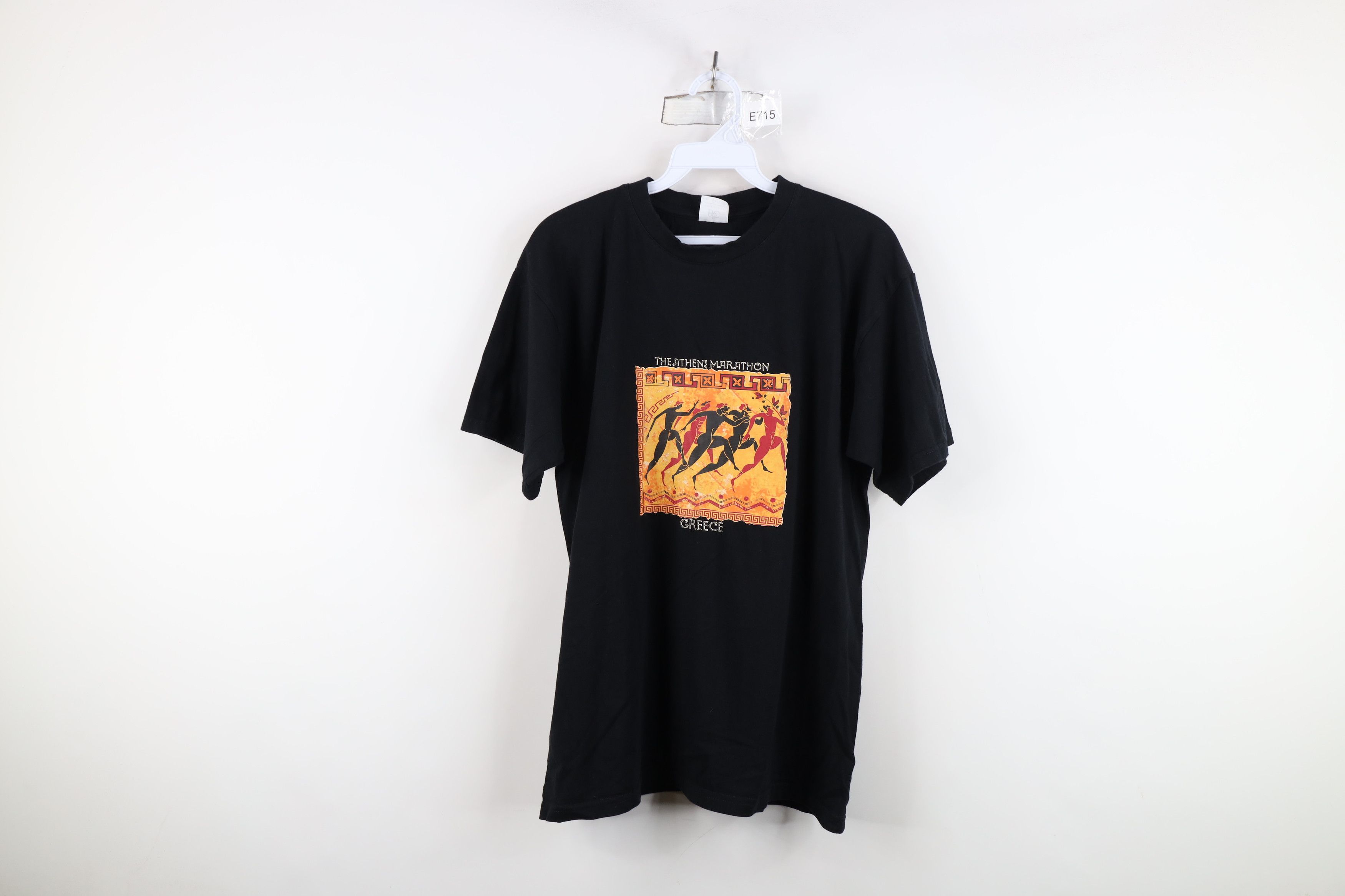 Vintage Vintage 90s Spell The Athens Marathon Greece T-shirt Black Size US M / EU 48-50 / 2 - 1 Thumbnail