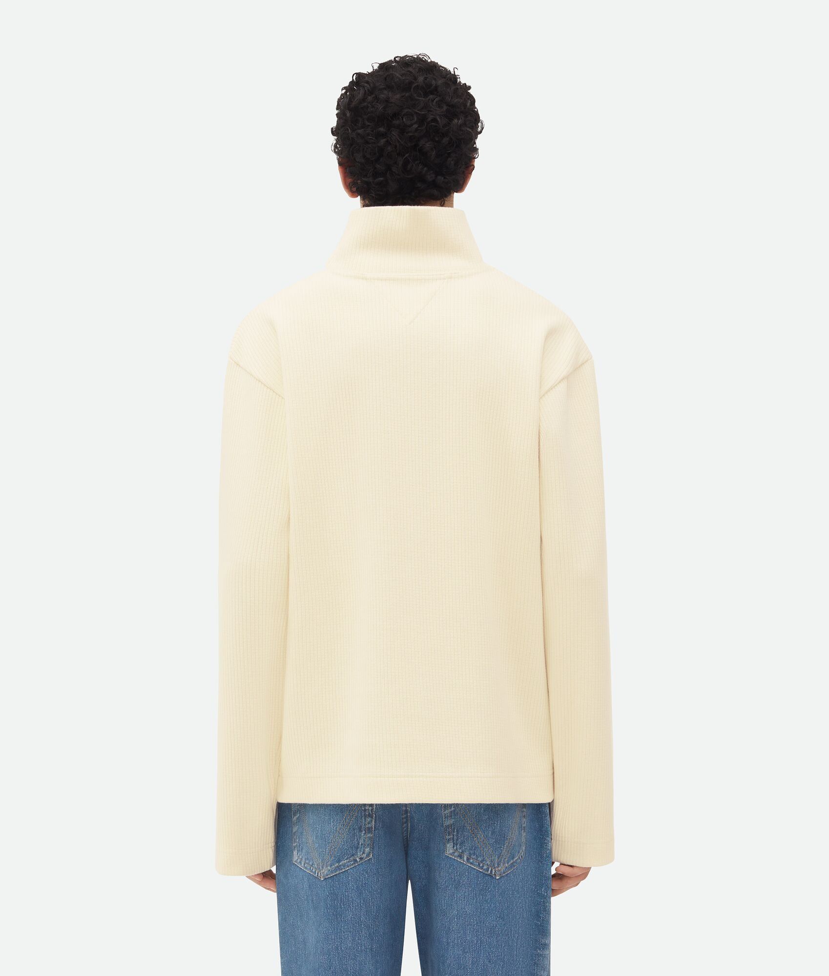 Bottega Veneta o1w1db10525 Cotton Rib T-Shirt With Label in Cream Size US L / EU 52-54 / 3 - 3 Thumbnail