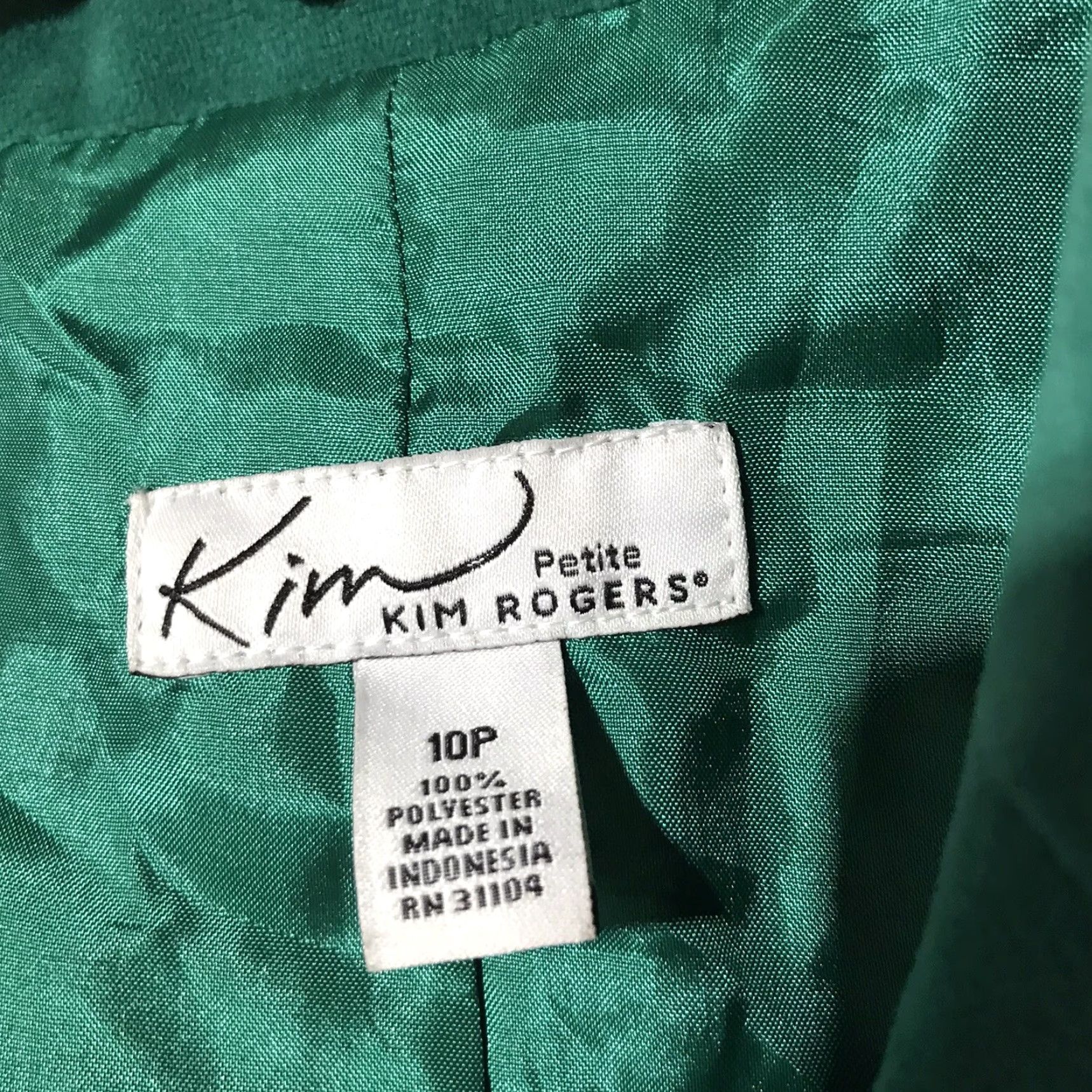 Velvet Kim Rogers Green Velvet Dress Jacket Women's Size 10P Short Long Sleeve Lightweight Casual Workwear Size L / US 10 / IT 46 - 2 Thumbnail