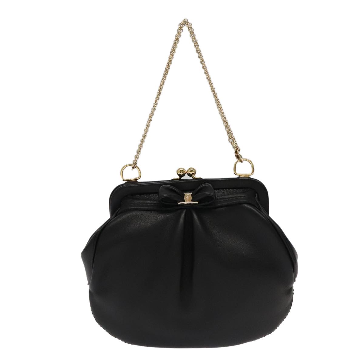 Salvatore Ferragamo Vara Black Leather Shoulder Bag (Pre-Owned) Size ONE SIZE - 1 Thumbnail