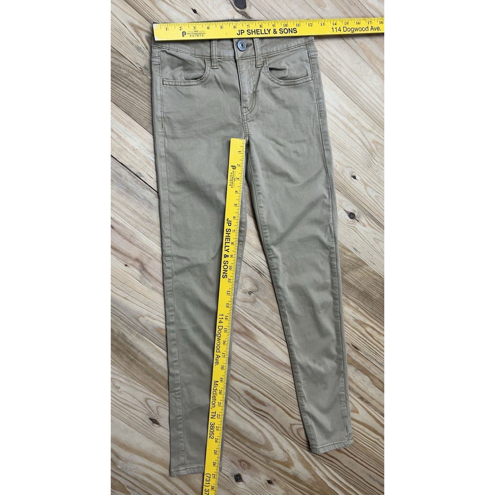 American Eagle Outfitters American Eagle Women's Tan Super Stretch Skinny Pants Sz 00 Size 24" / US 00 / IT 34 - 5 Thumbnail