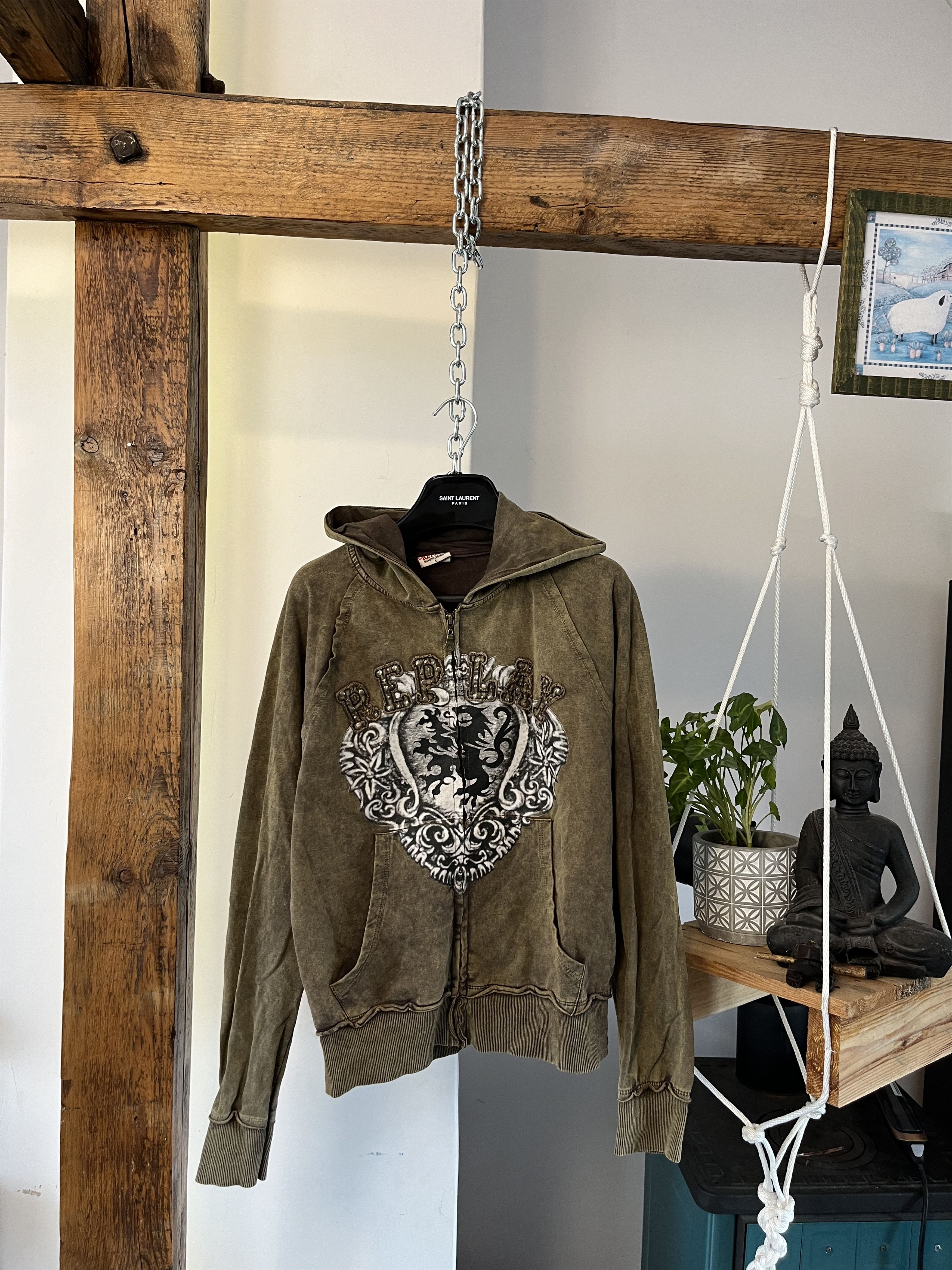Affliction × Vintage y2k Tribal Tattoo Replay Affiction Opium Style Womens Hoodie Size US S / EU 44-46 / 1 - 1 Thumbnail