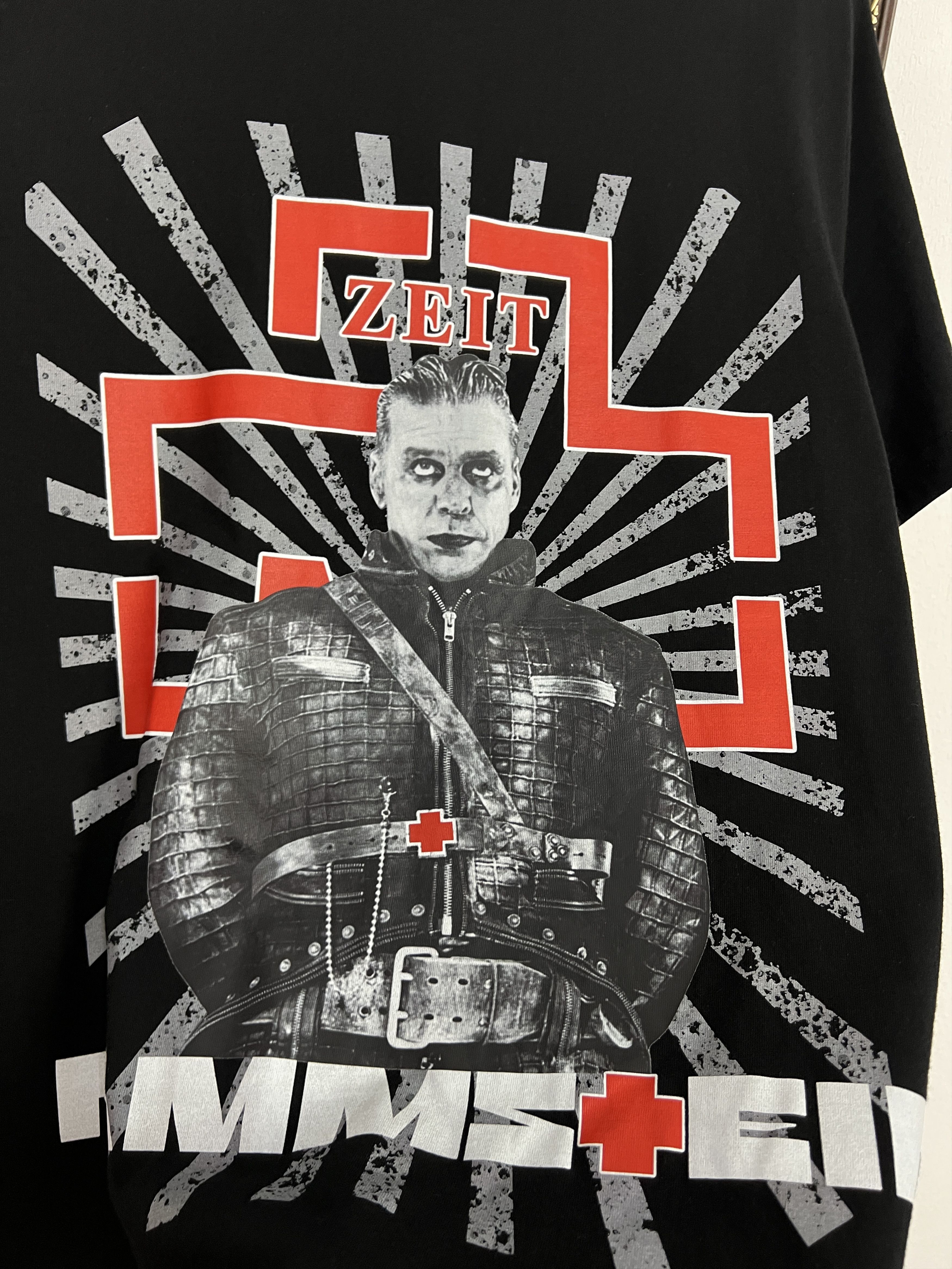 Vintage Rammstein Zeit Band Shirt Over Print Tee Rare Trikot Hype Size US L / EU 52-54 / 3 - 3 Thumbnail